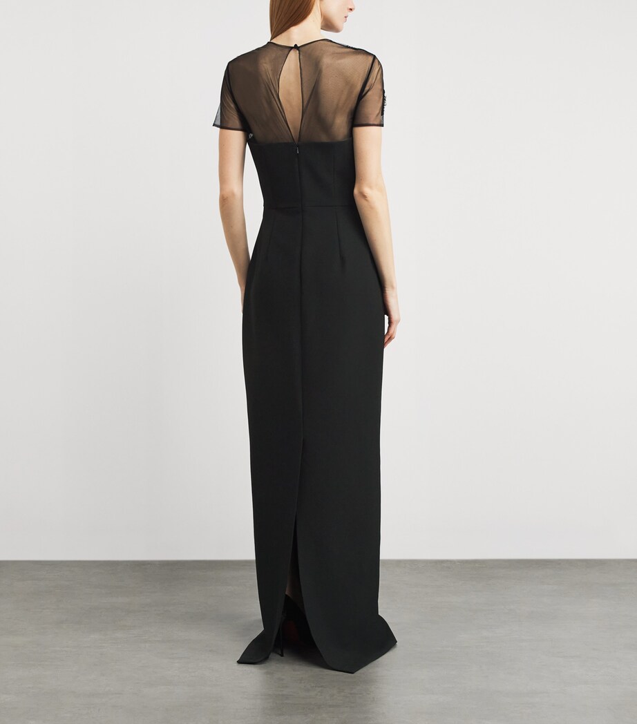 Safiyaa Womens Crepe Embellished Solani Gown Black With Crystal Image 3