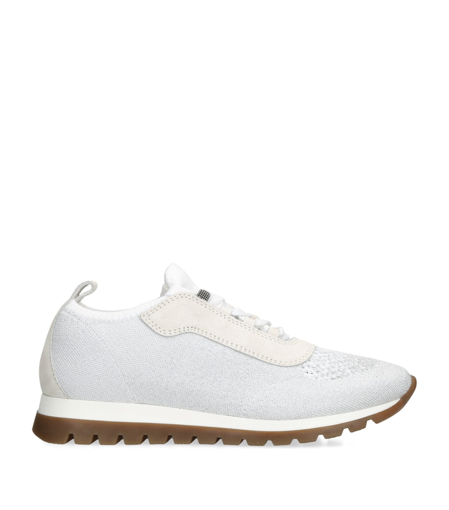 Brunello Cucinelli Kids Knitted Monili-Embellished Sneakers White/oth Image 1