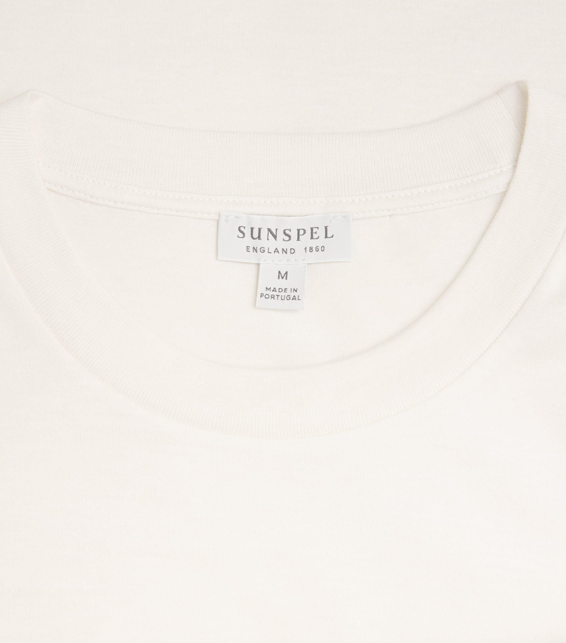 Sunspel Mens Cotton-Silk-Cashmere T-Shirt Whaa White Image 6