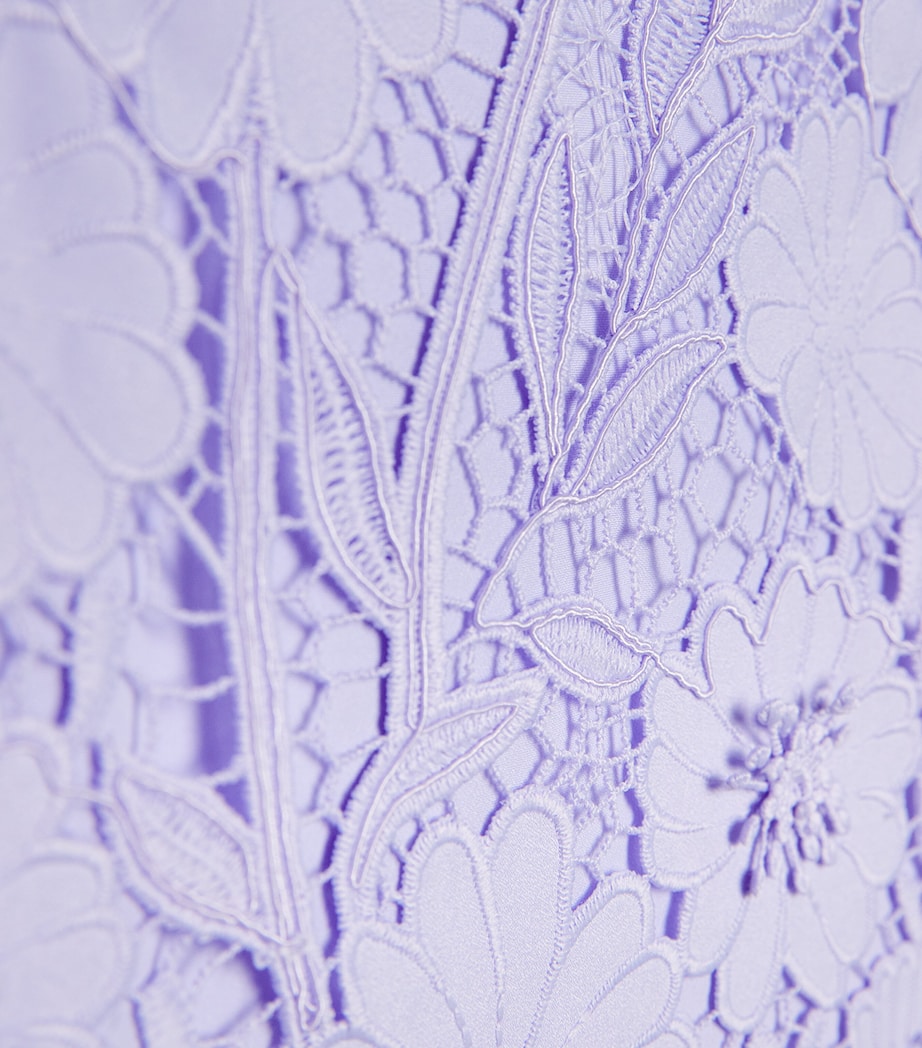 Self-Portrait Kids Lace Mini Dress (3-12 Years) Lilac Image 3
