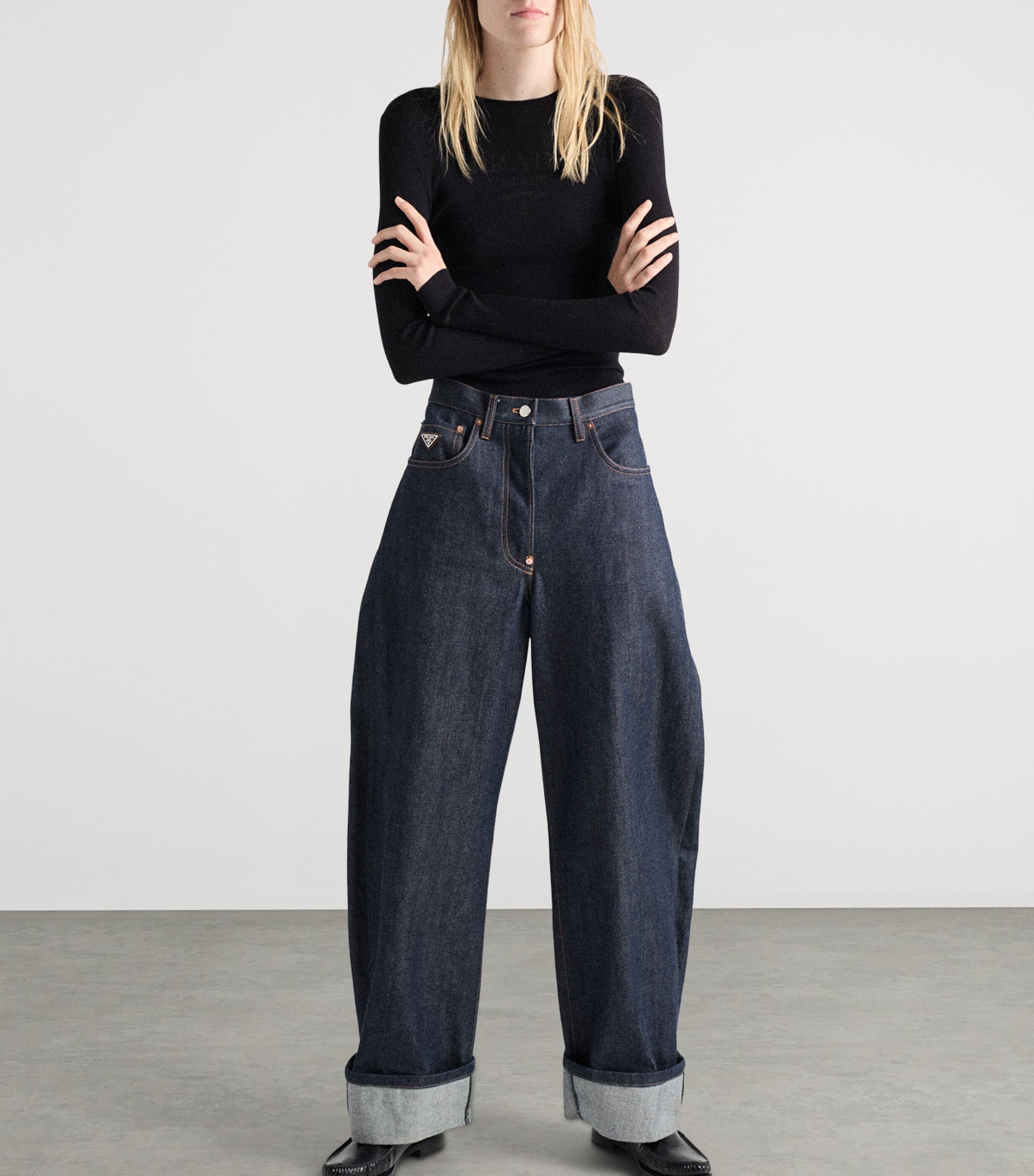 Wool-Blend Superfine Logo Sweater F0008 Image 4