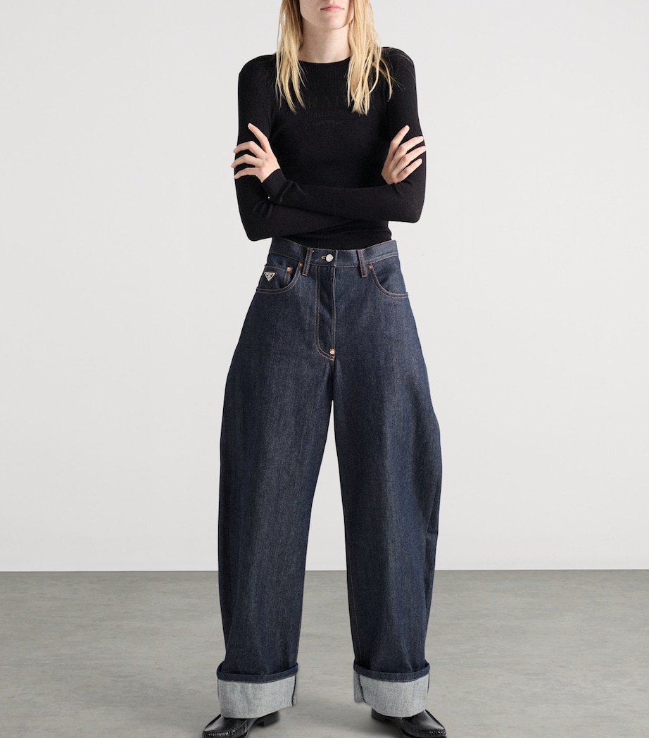 Wool-Blend Superfine Logo Sweater F0008 Image 4