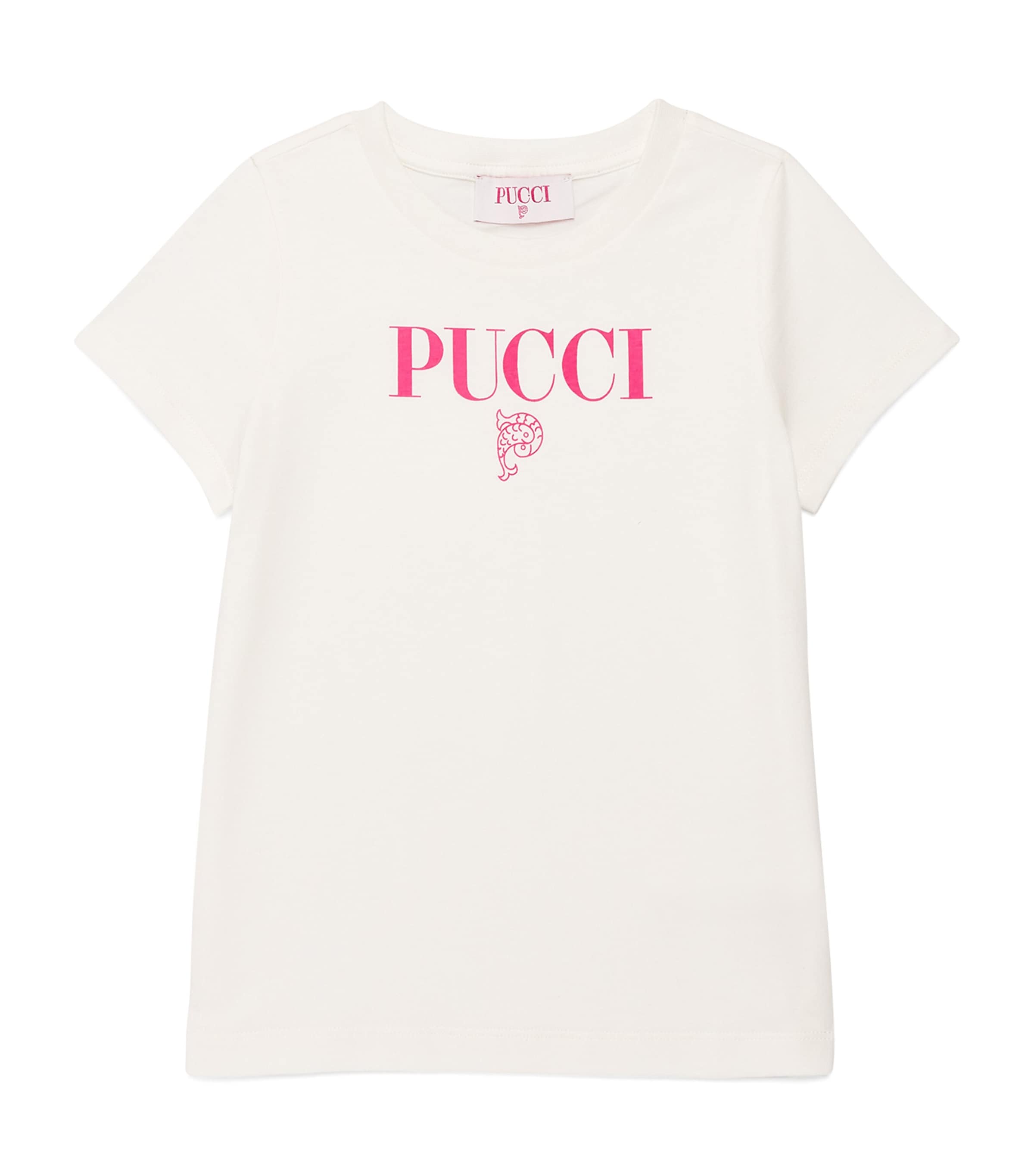 Pucci Junior Kids' Cotton Logo T-shirt In Ivory