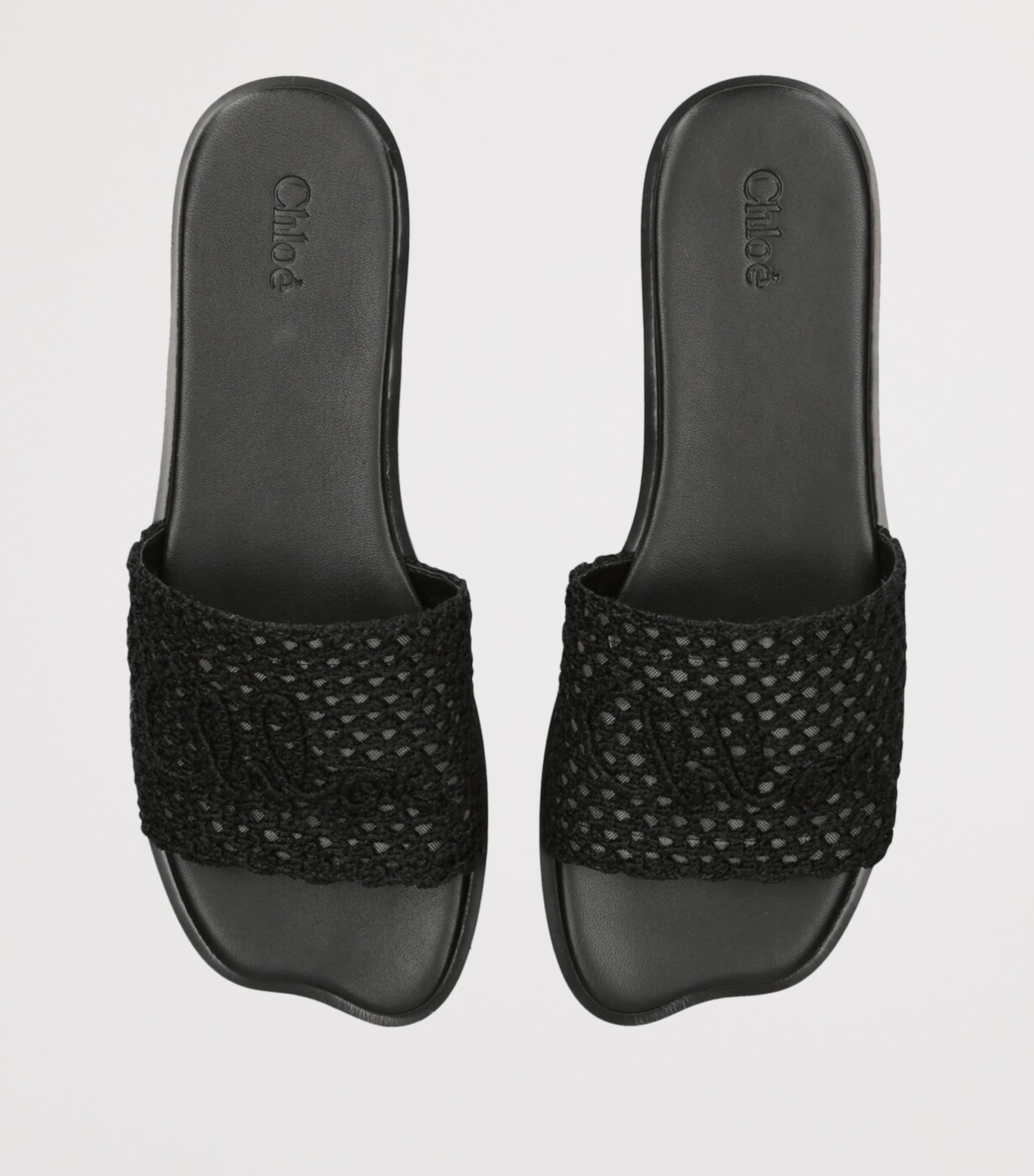 Crochet Soleil Slides BLACK Image 4