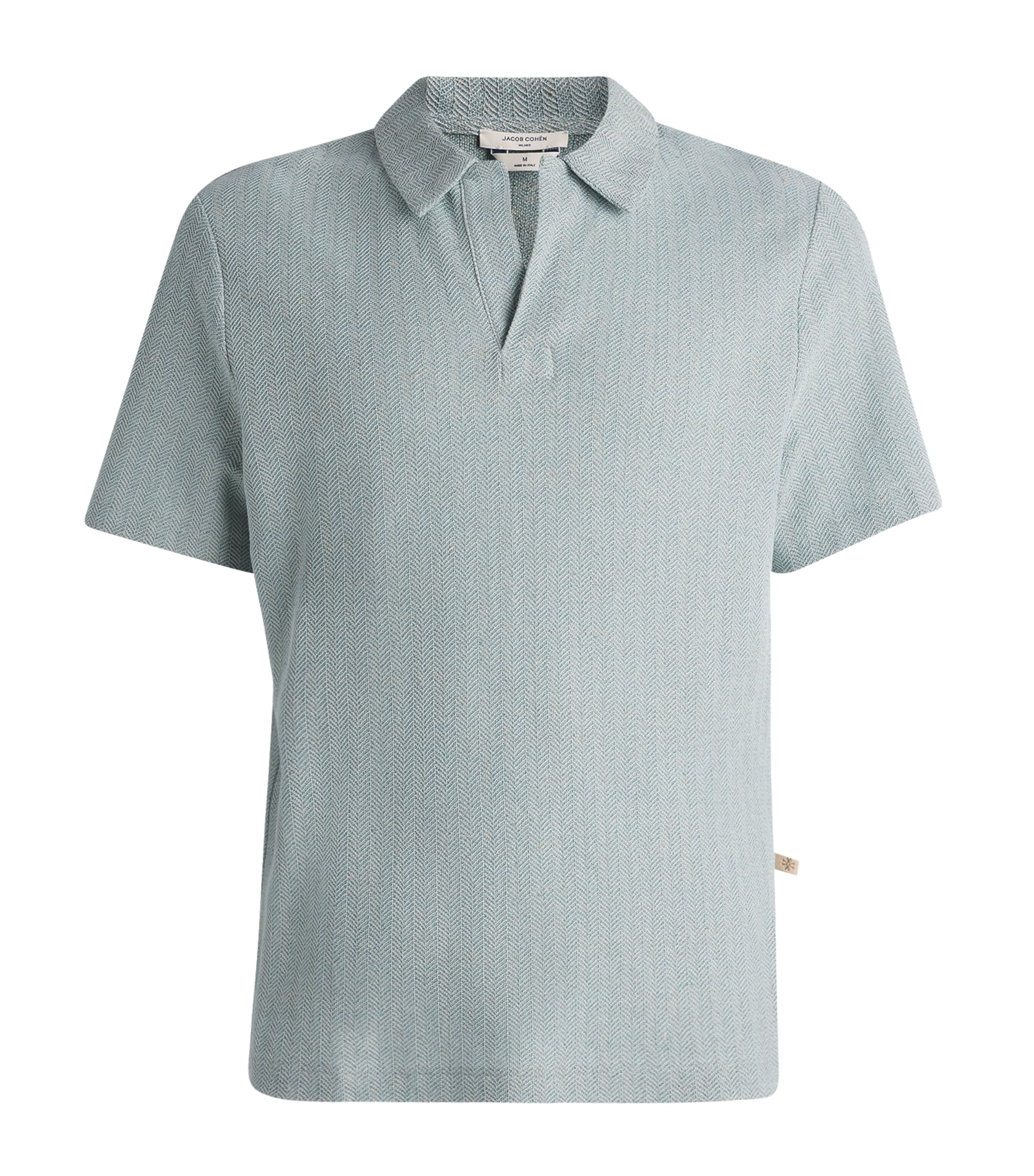 Jacob Cohën Mens Geometric Polo Shirt Azzurro Image 1