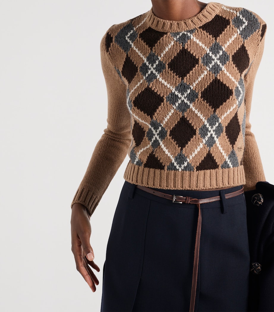 Cashmere Argyle Sweater F0040 Image 4