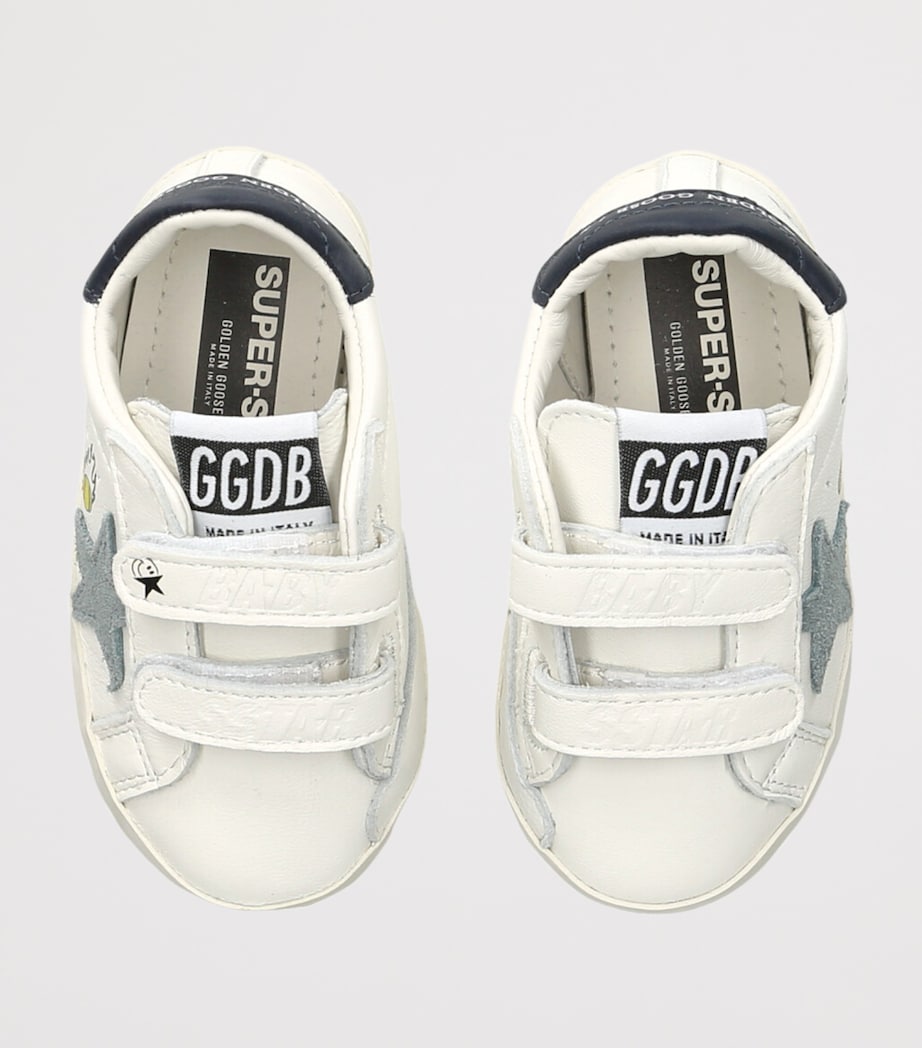 Leather Baby School Sneakers MID BLUE Image 4