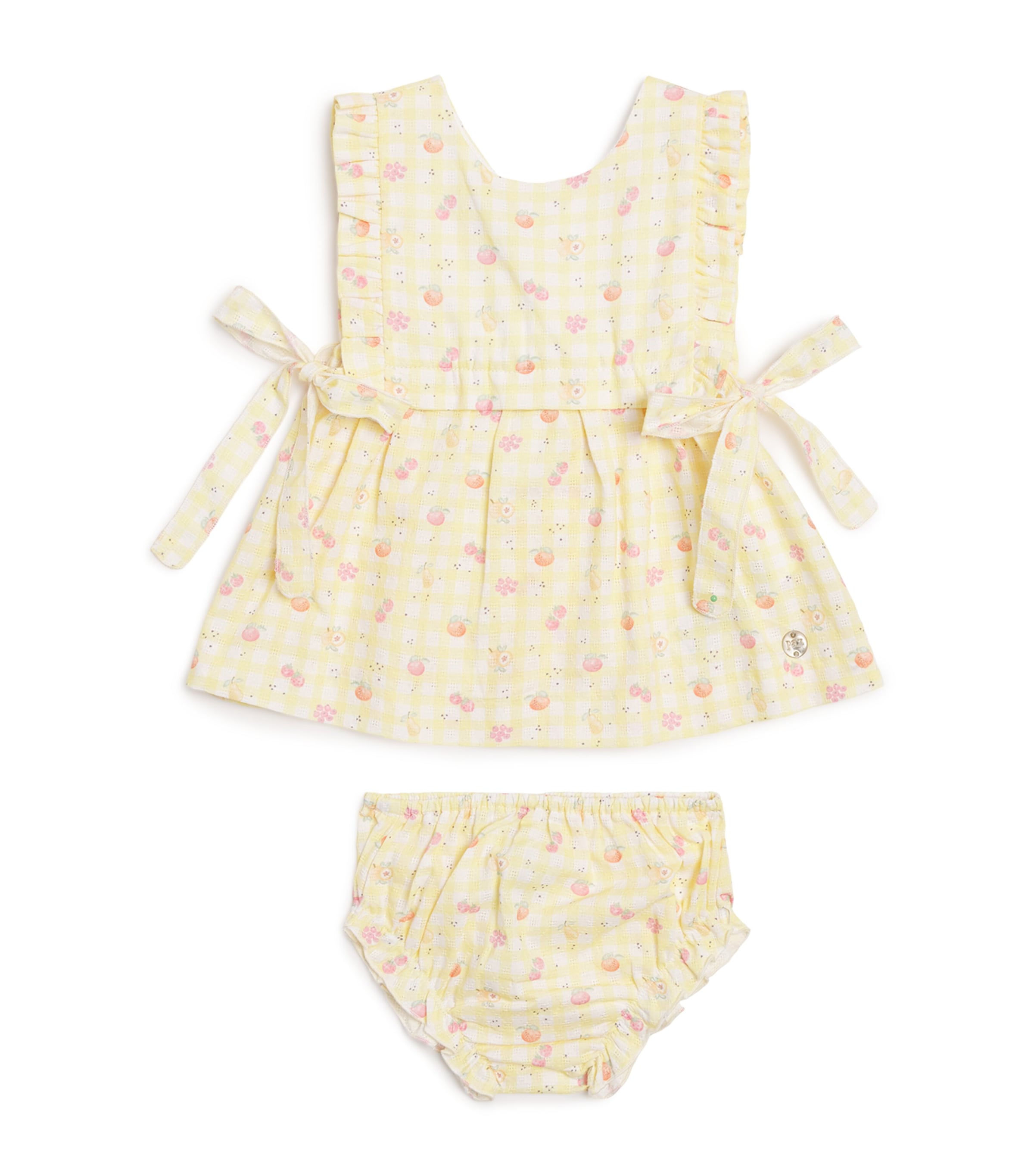 Fruit Print Dress and Bloomers Set (1-48 Months) 051 T2090 LEMON YELL Image 1