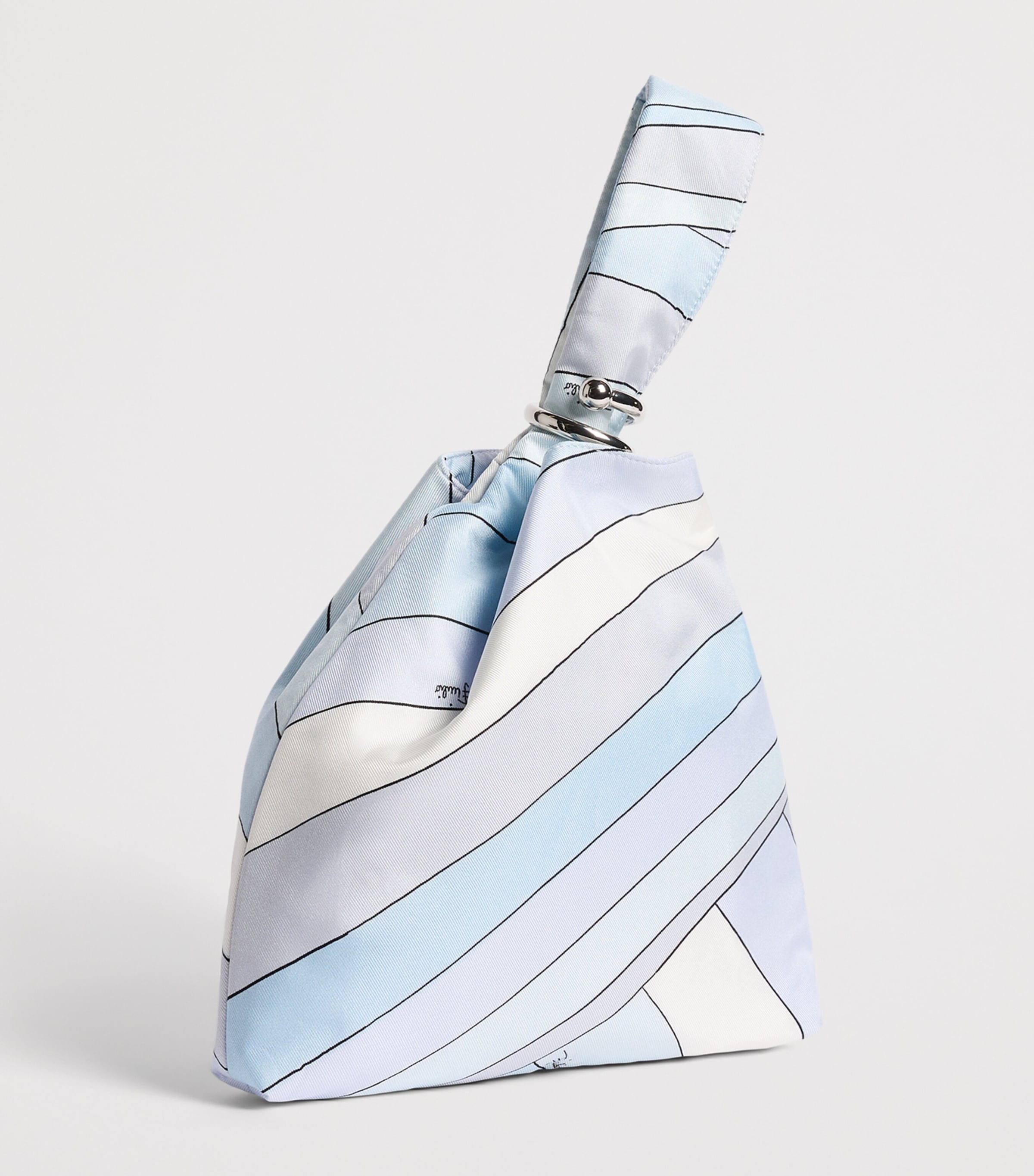 PUCCI Silk Iride Top-Handle Bag Light Blue Image 3