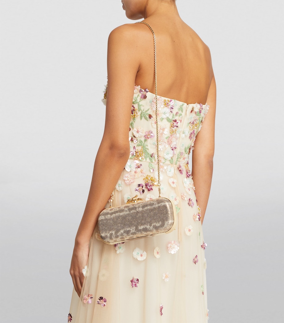 Maria Oliver Lizard Skin Emilia Clutch Bag Natural Corda Image 4