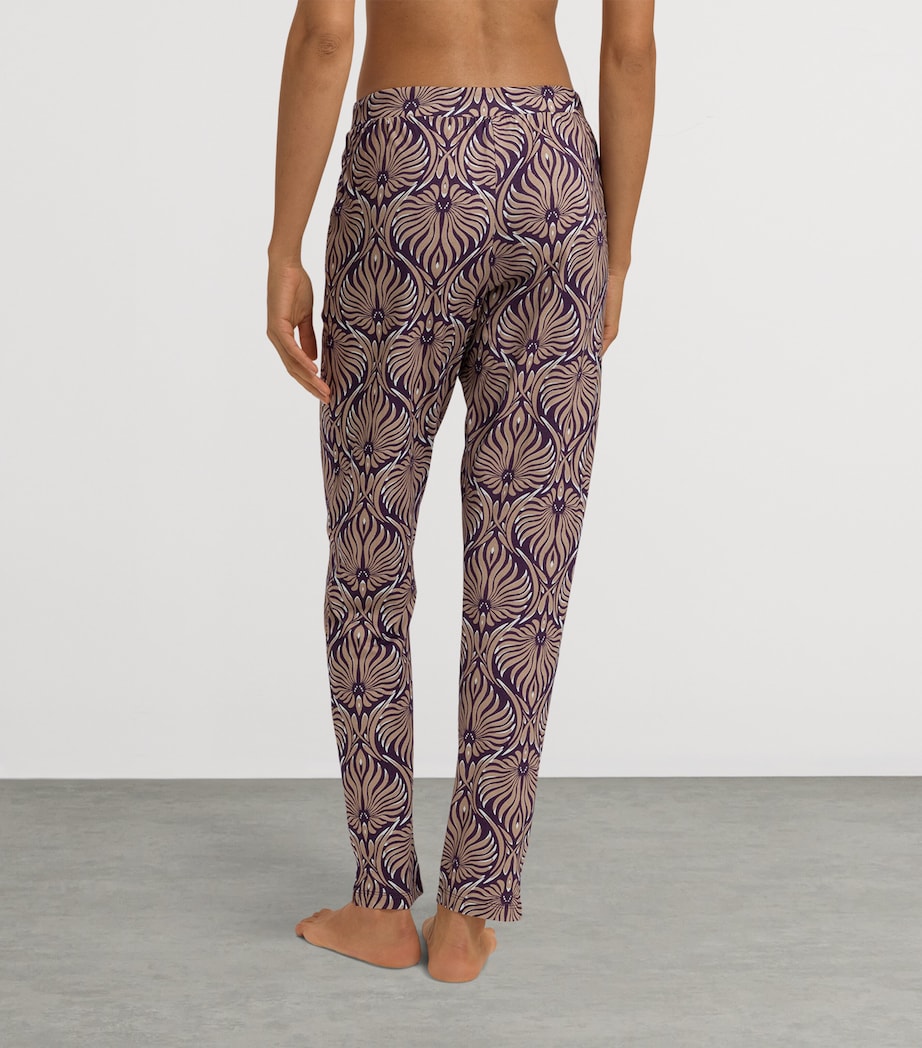 Cotton-Blend Pyjama Trousers AMETHYST DAMASK Image 4