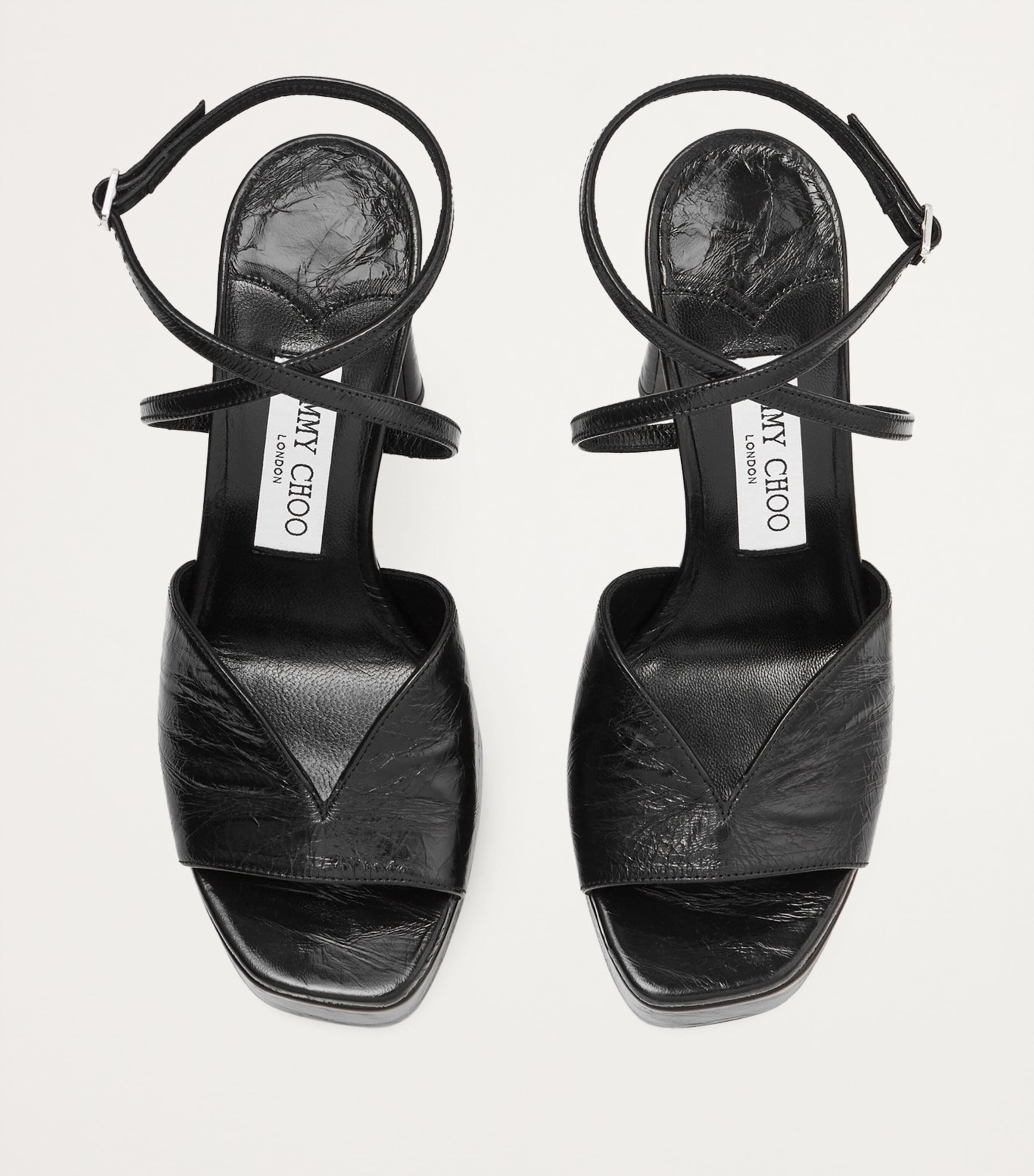 Karli 125 Lambskin Platform Sandals BLACK Image 2