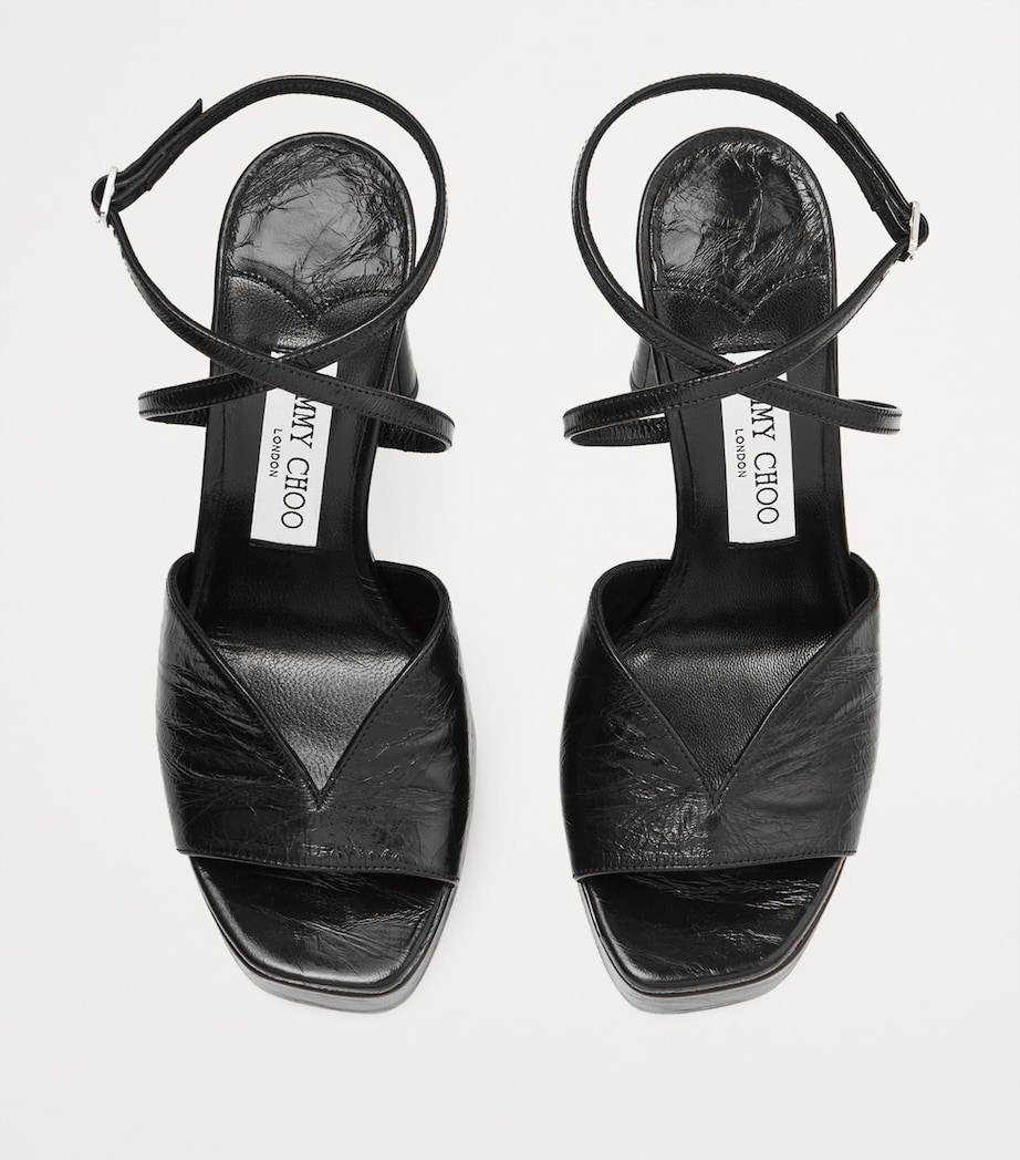 Karli 125 Lambskin Platform Sandals BLACK Image 2