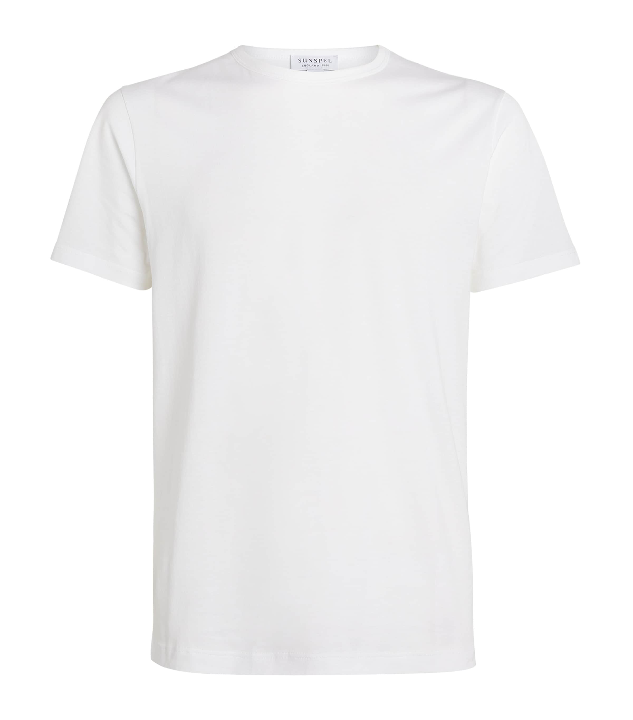 Sunspel Mens Supima Cotton Classic T-Shirt Whaa White Image 1