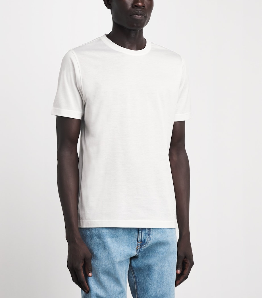 Corneliani Mens Cotton T-Shirt Optical White Image 4
