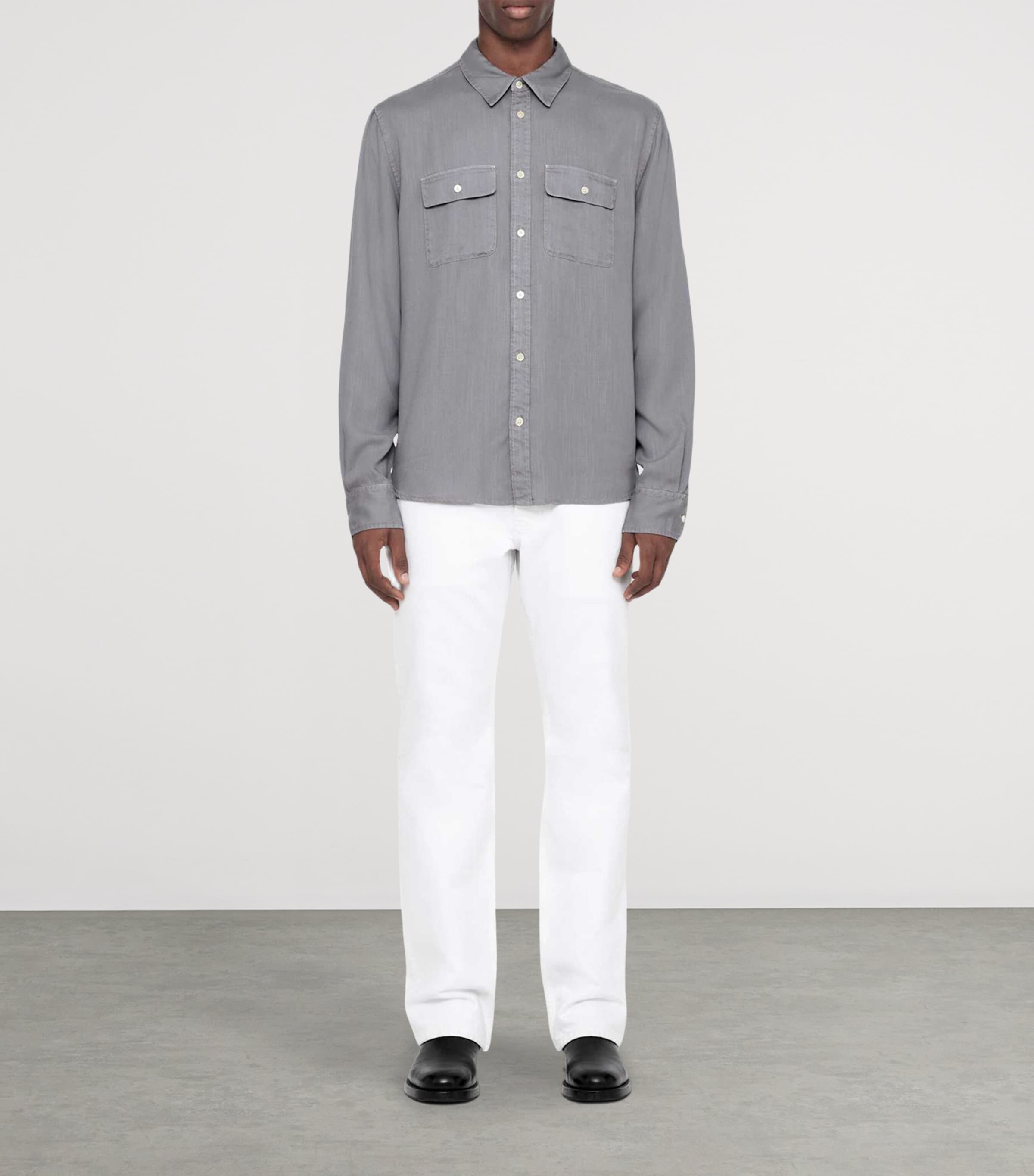 AllSaints Mens Bond Shirt Cloud Grey Image 2