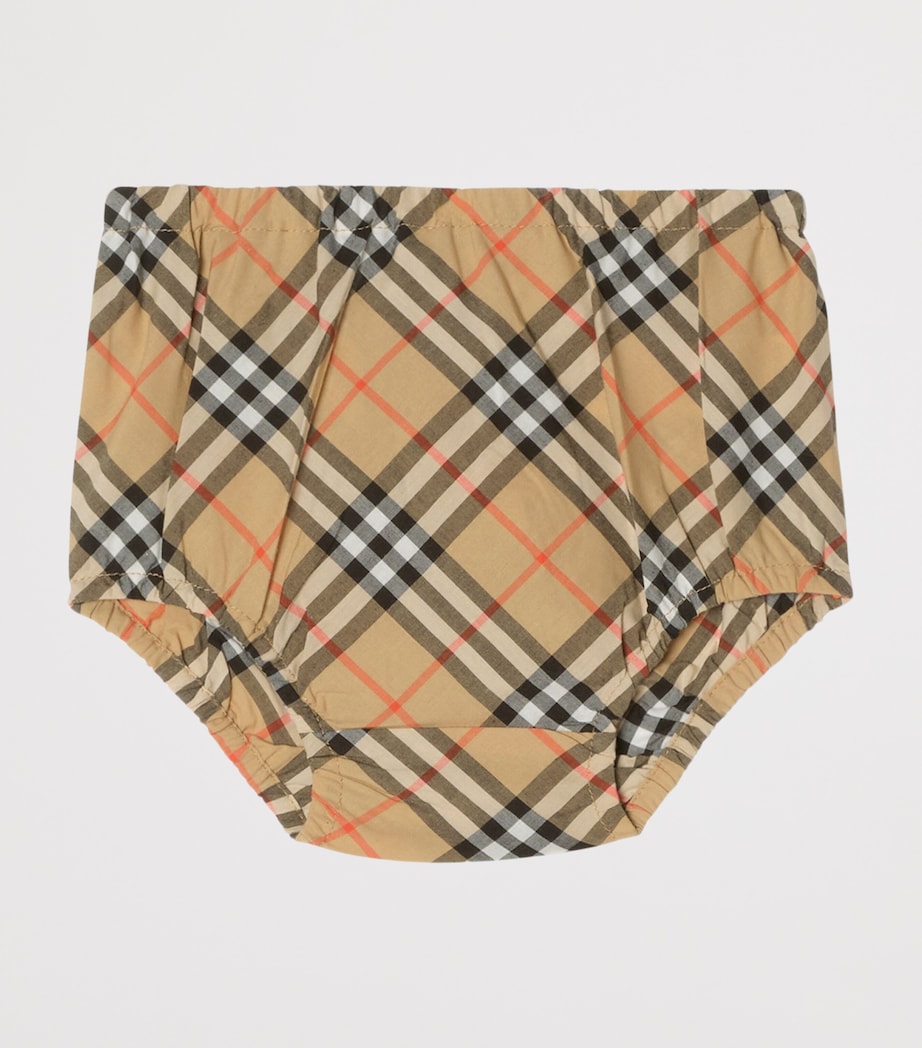 Burberry Kids Collared Dress and Bloomers Set (1-18 Months) White Image 4