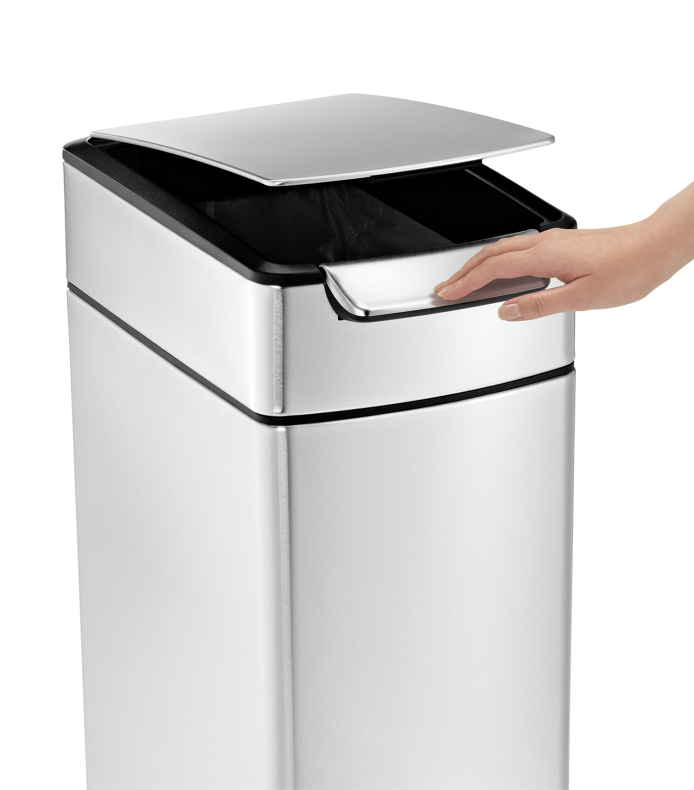 Slim Brushed Steel Pedal Bin (40L) BRUSHED Image 2