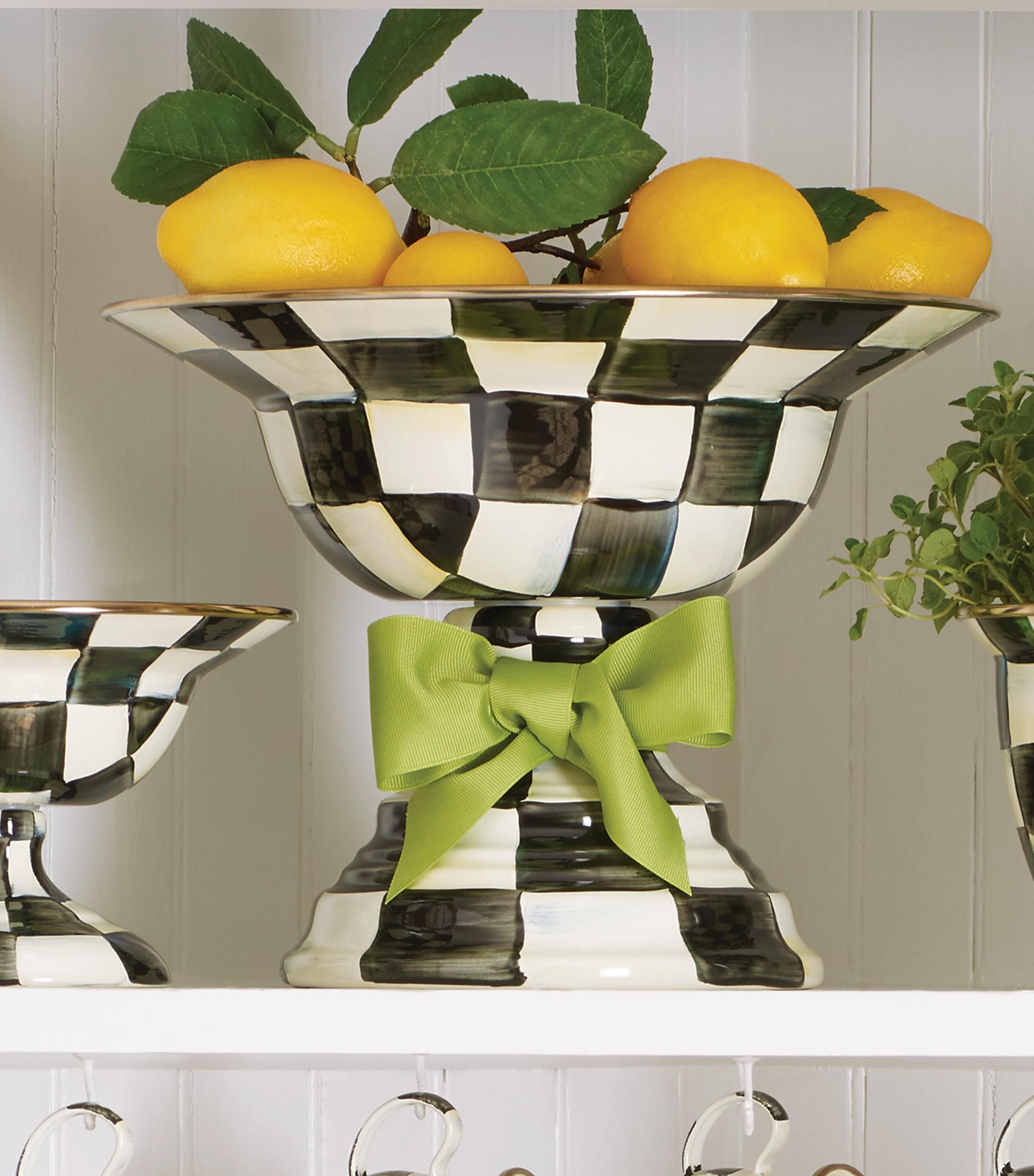 Courtly Check Large Compote BLACK Image 2