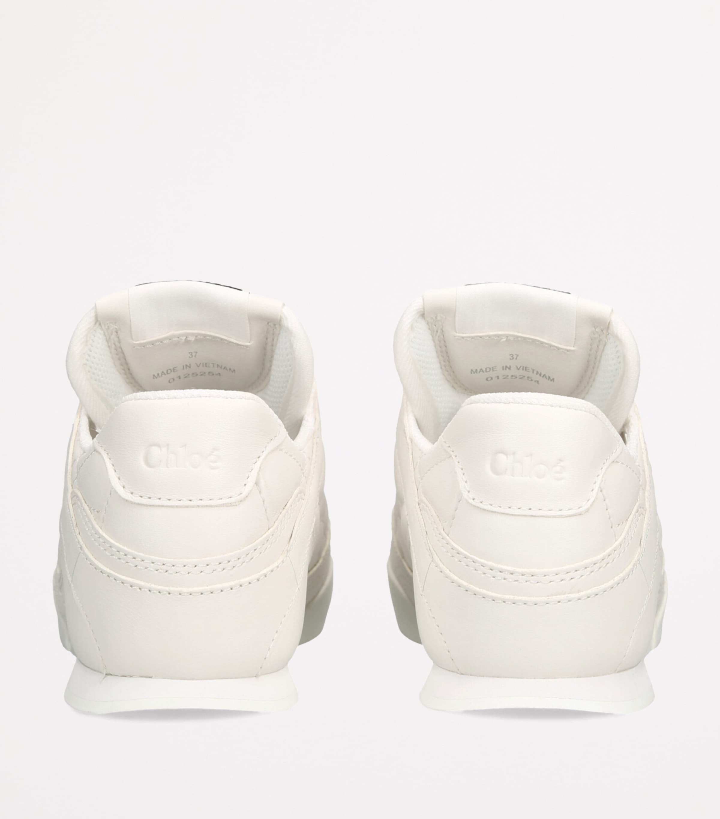 Chloé Womens Leather Kick Low-Top Sneakers Winter Wht Image 3