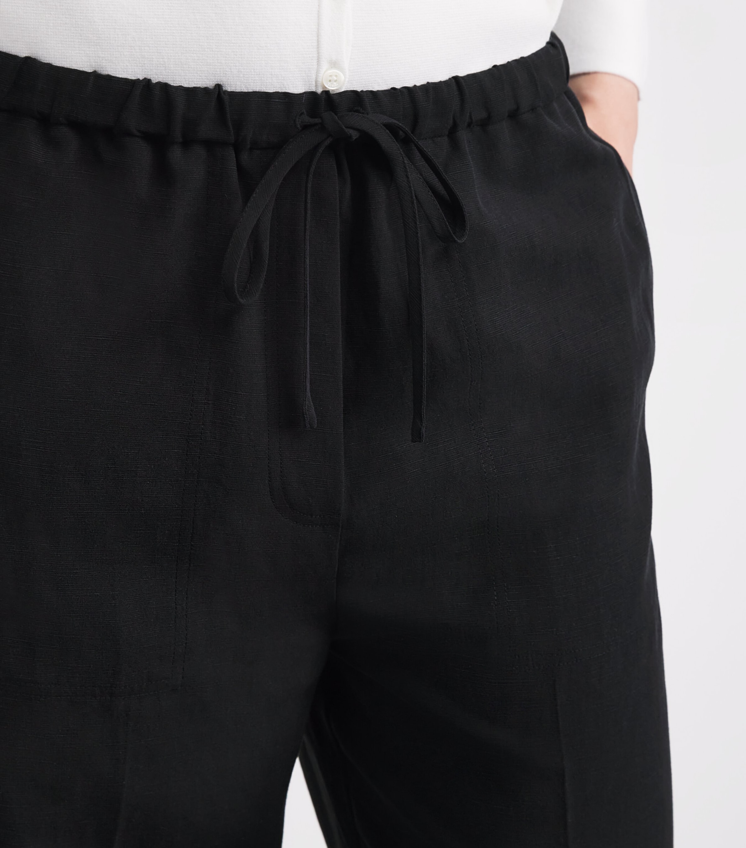 Toteme Womens Drawstring Fluid Trousers Black Image 3