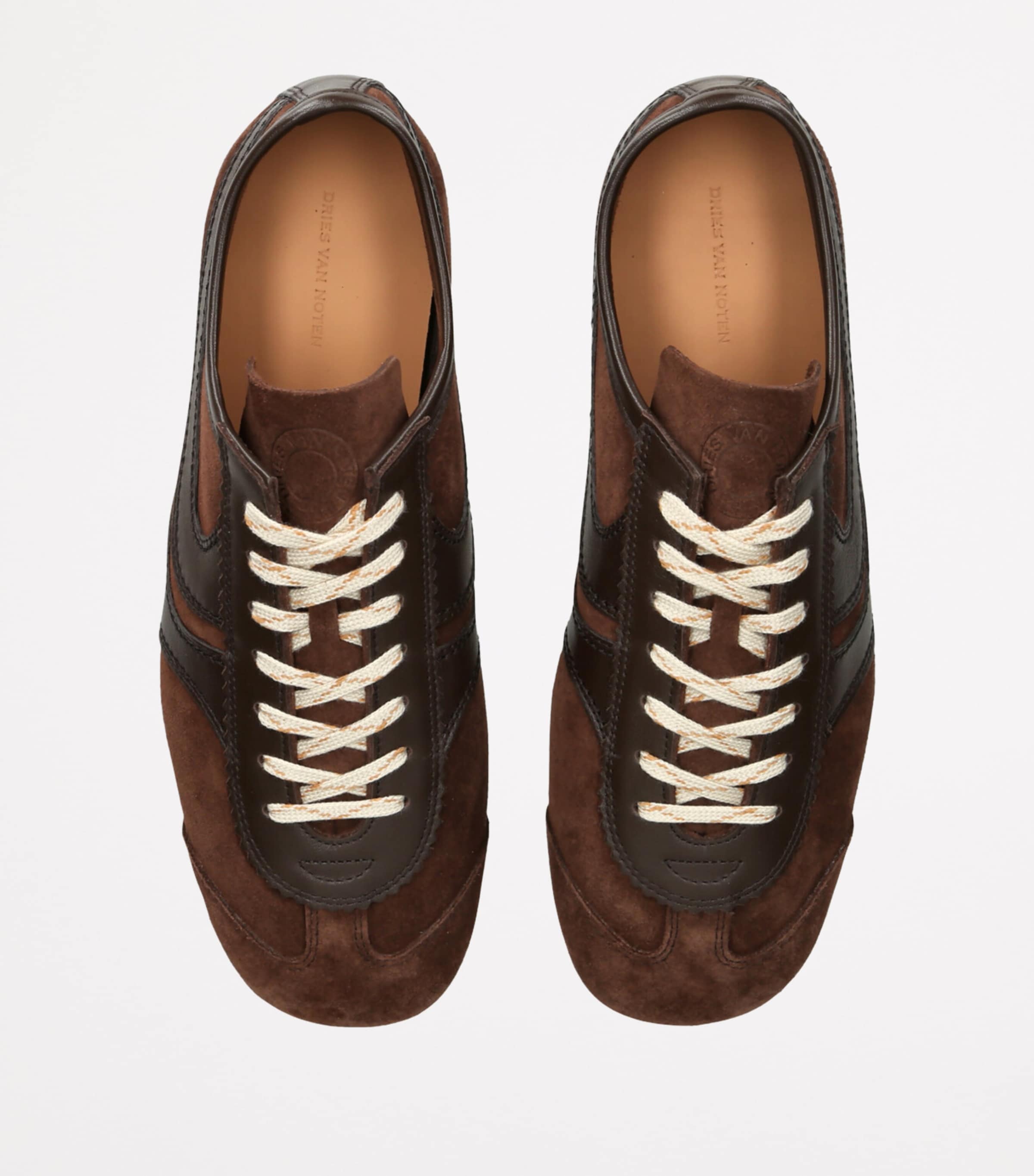 DRIES VAN NOTEN Suede Low-Top Sneakers Dark Brown Image 4