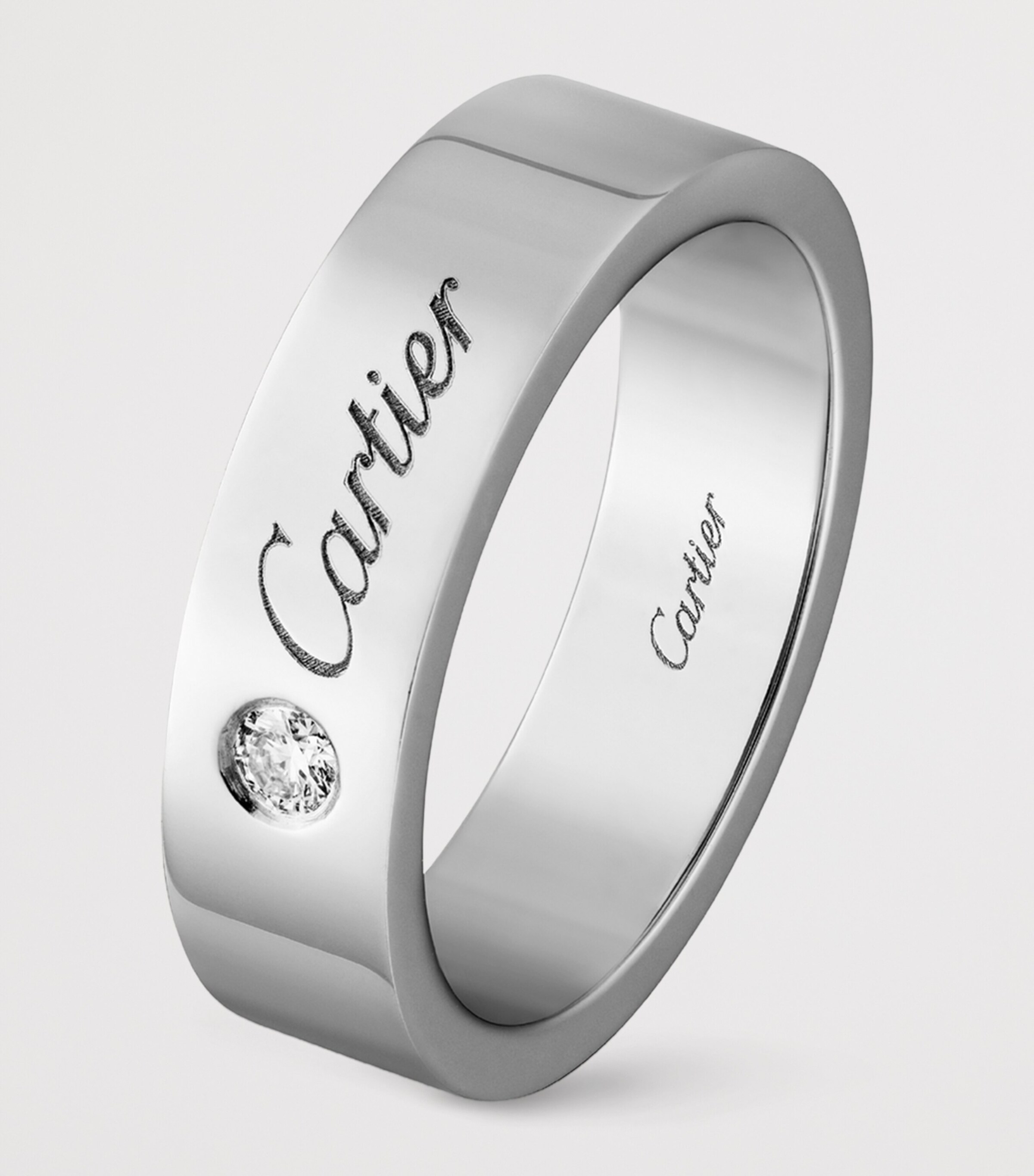 Cartier Platinum and Diamond C de Cartier Wedding Band (5mm) Platinum Image 8