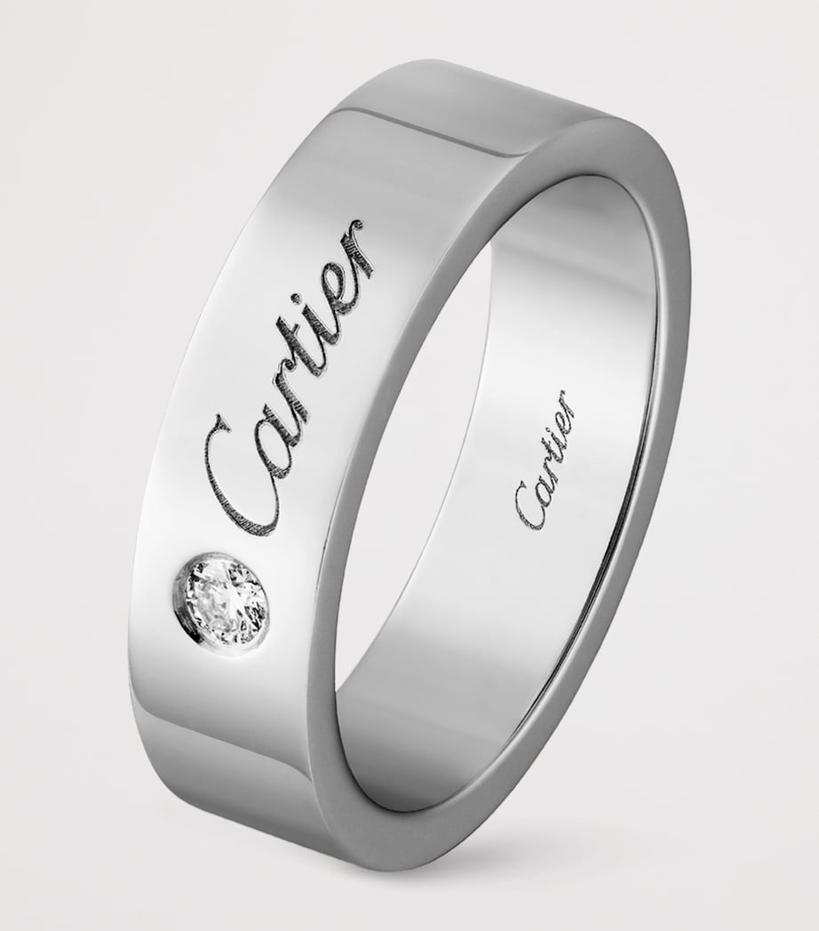 Cartier Platinum and Diamond C de Cartier Wedding Band (5mm) Platinum Image 8