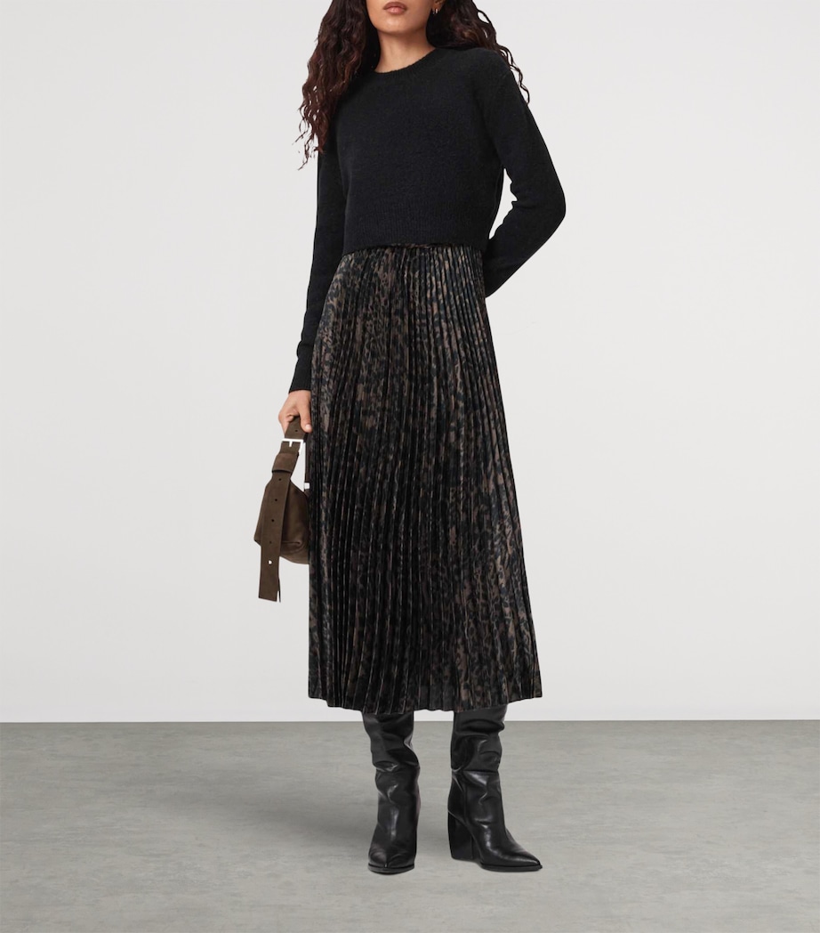 2-In-1 Evia Midi Dress BLACK/FANGO GREEN Image 3