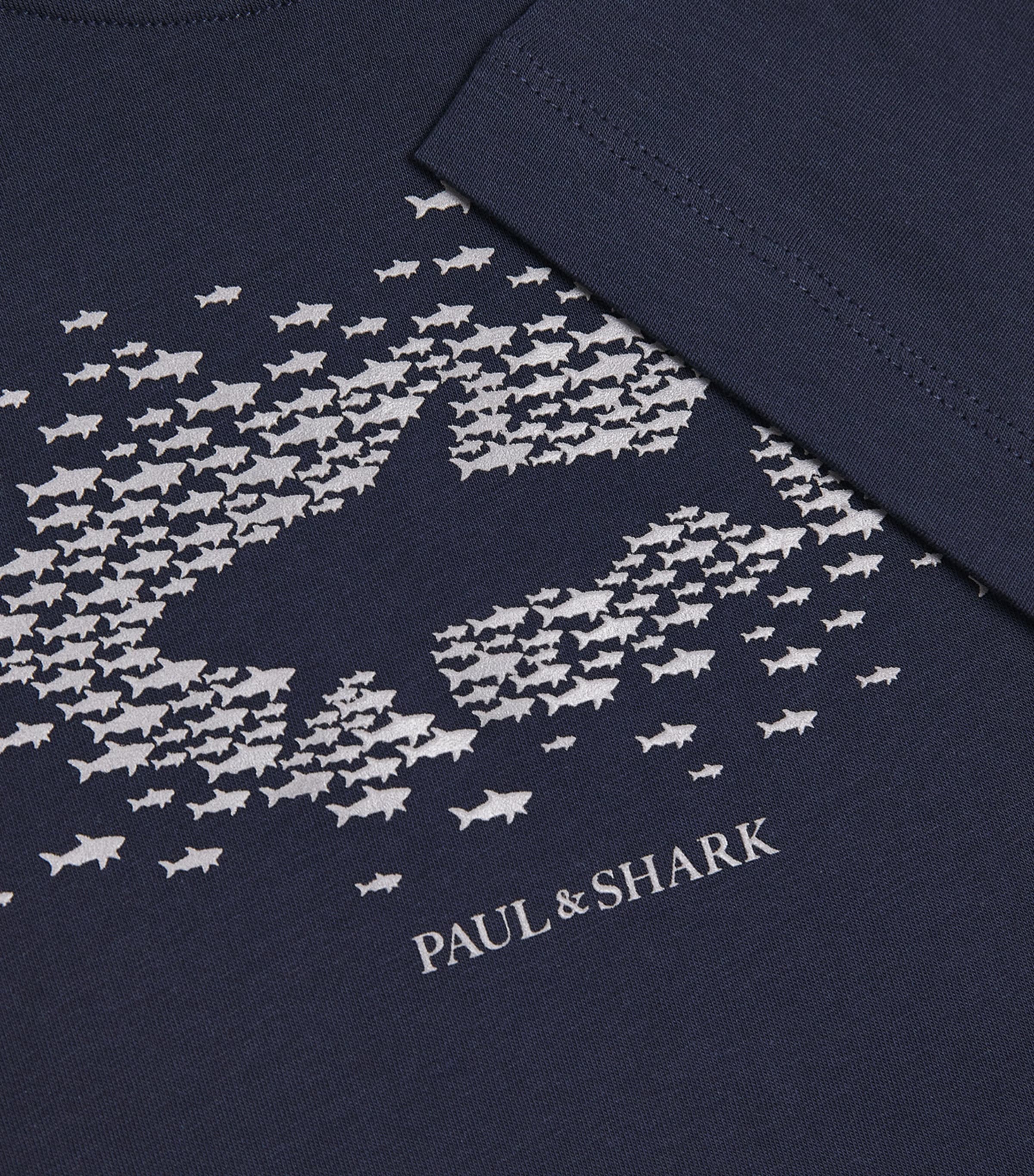 Paul & Shark Cotton Logo T-Shirt (4-16 Years) Blu Shark Image 3