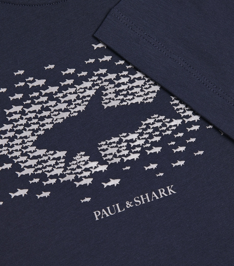 Paul & Shark Cotton Logo T-Shirt (4-16 Years) Blu Shark Image 3