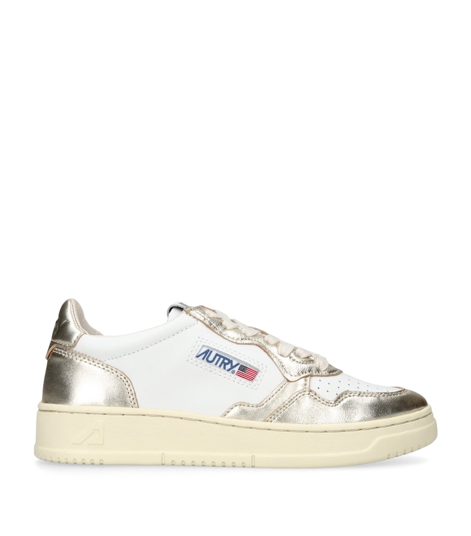 Metallic Leather Medalist Low-Top Sneakers GOLD COMB Image 1