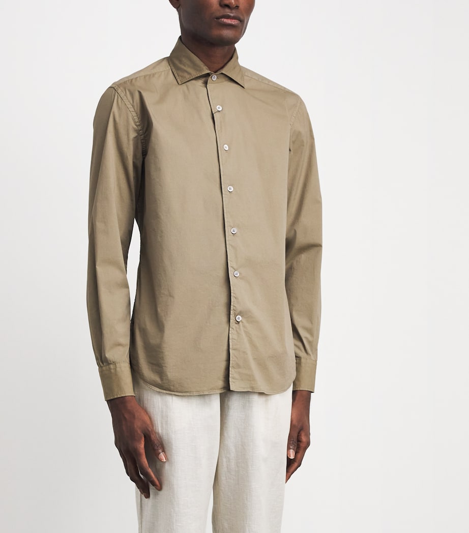 Corneliani Mens Cotton-Blend Shirt Brown Image 4