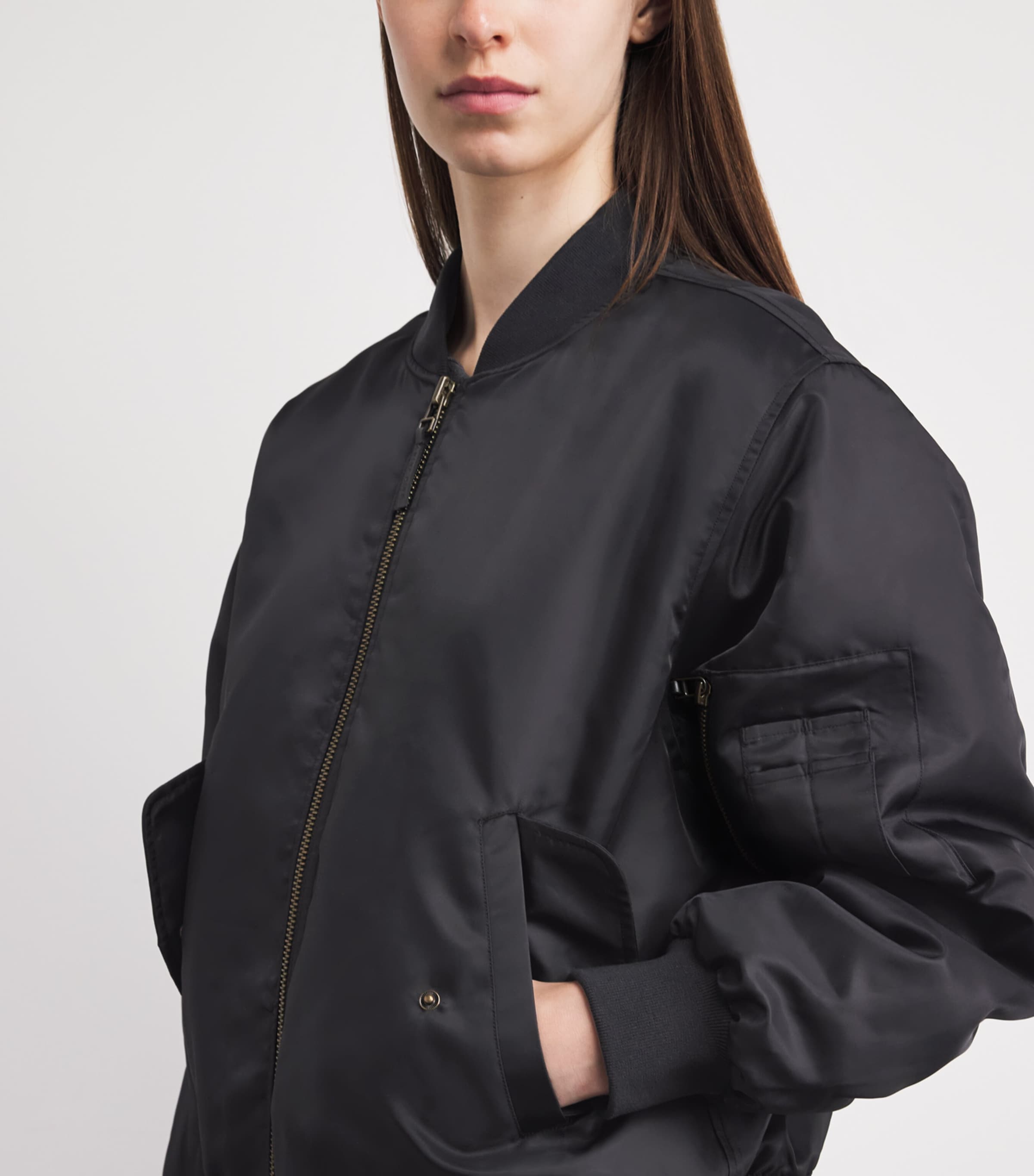 ANINE BING Womens Leon Bomber Jacket Black Image 3