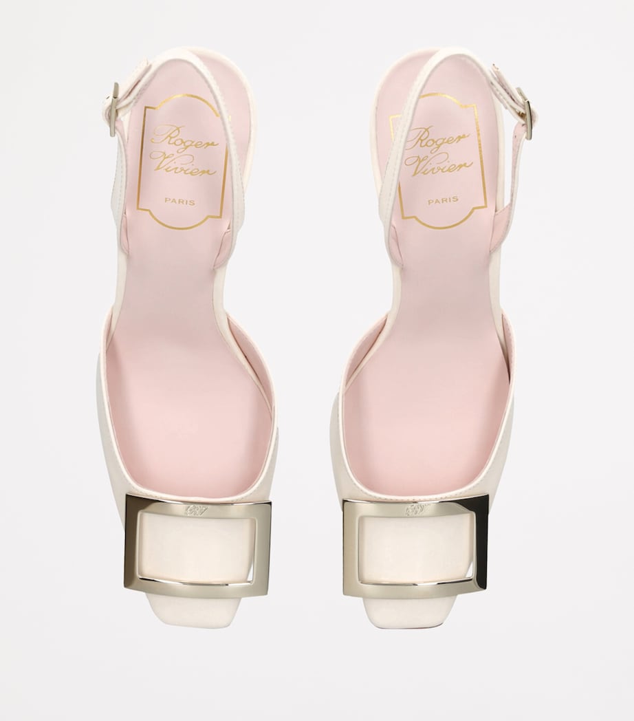 Leather Trompette Slingback Pumps 70 WHITE Image 4