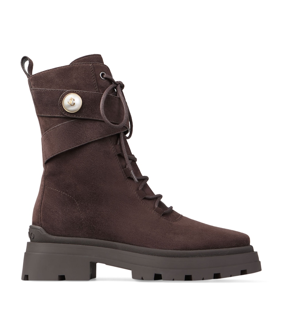 Noemi 45 Suede Biker Boots CHOCOLATE Image 1