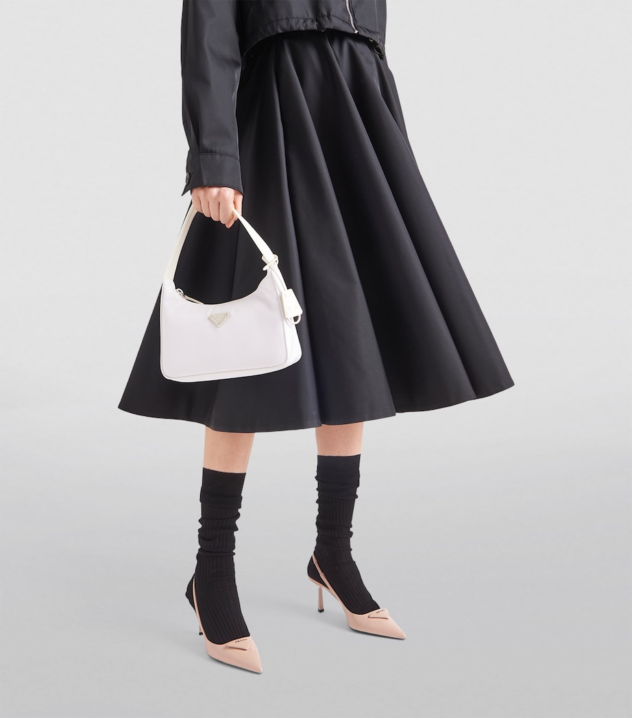 Brushed Leather Slingback Pumps 75 F0236 Image 5