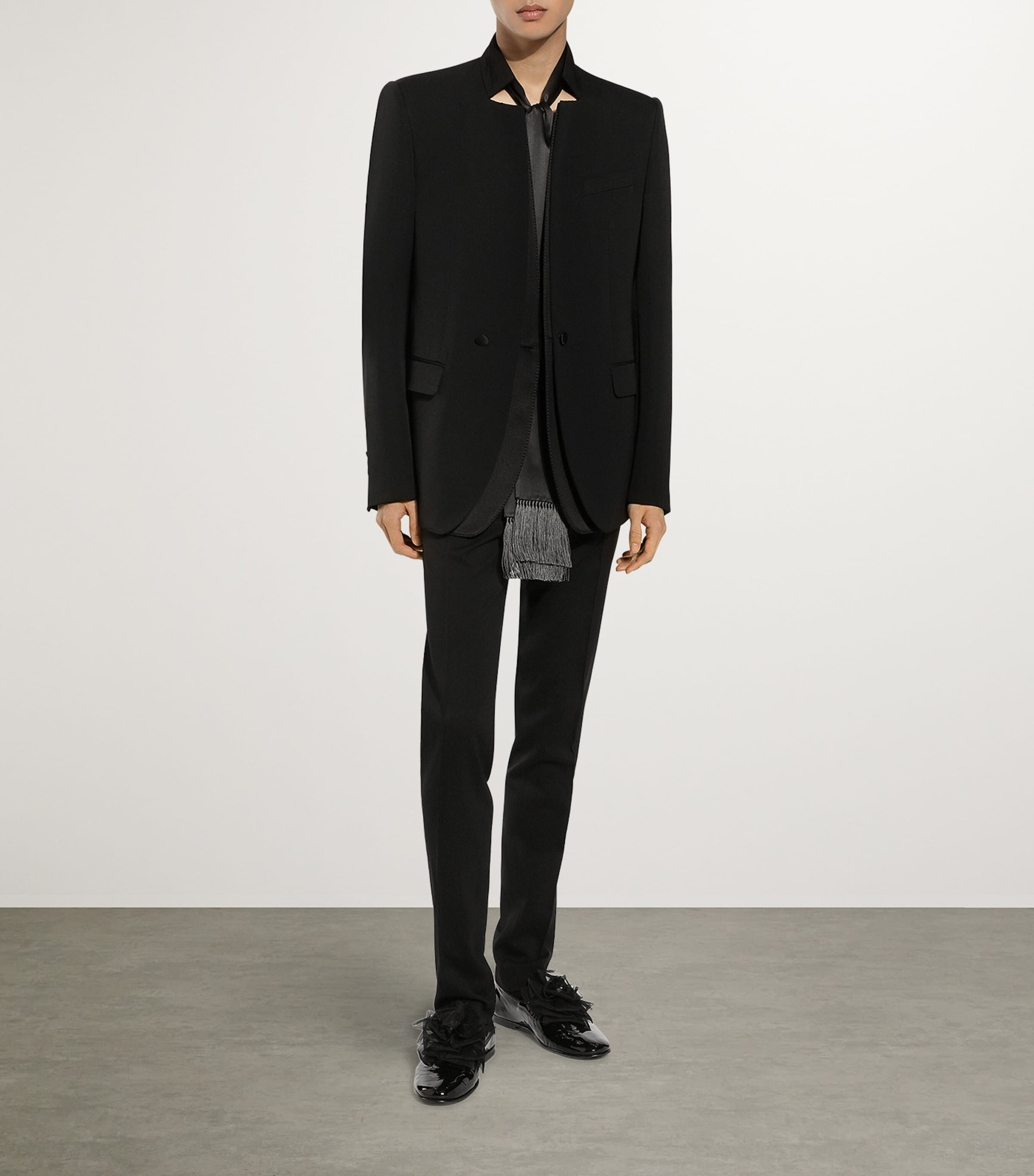 Double-Layer Single-Breasted Blazer N0000-BLACK Image 2