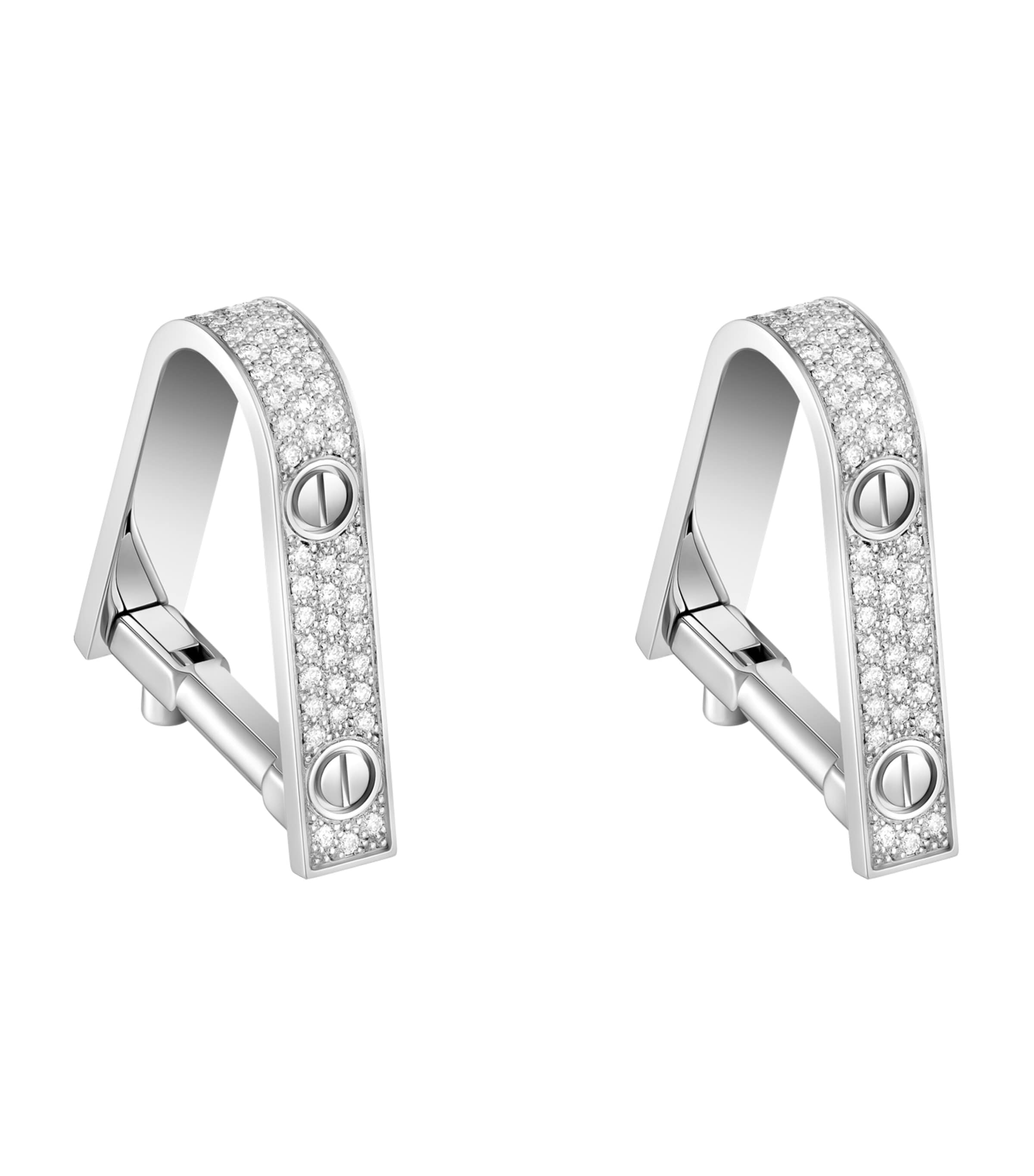 White Gold and Diamond LOVE Cufflinks WHITE GOLD Image 1