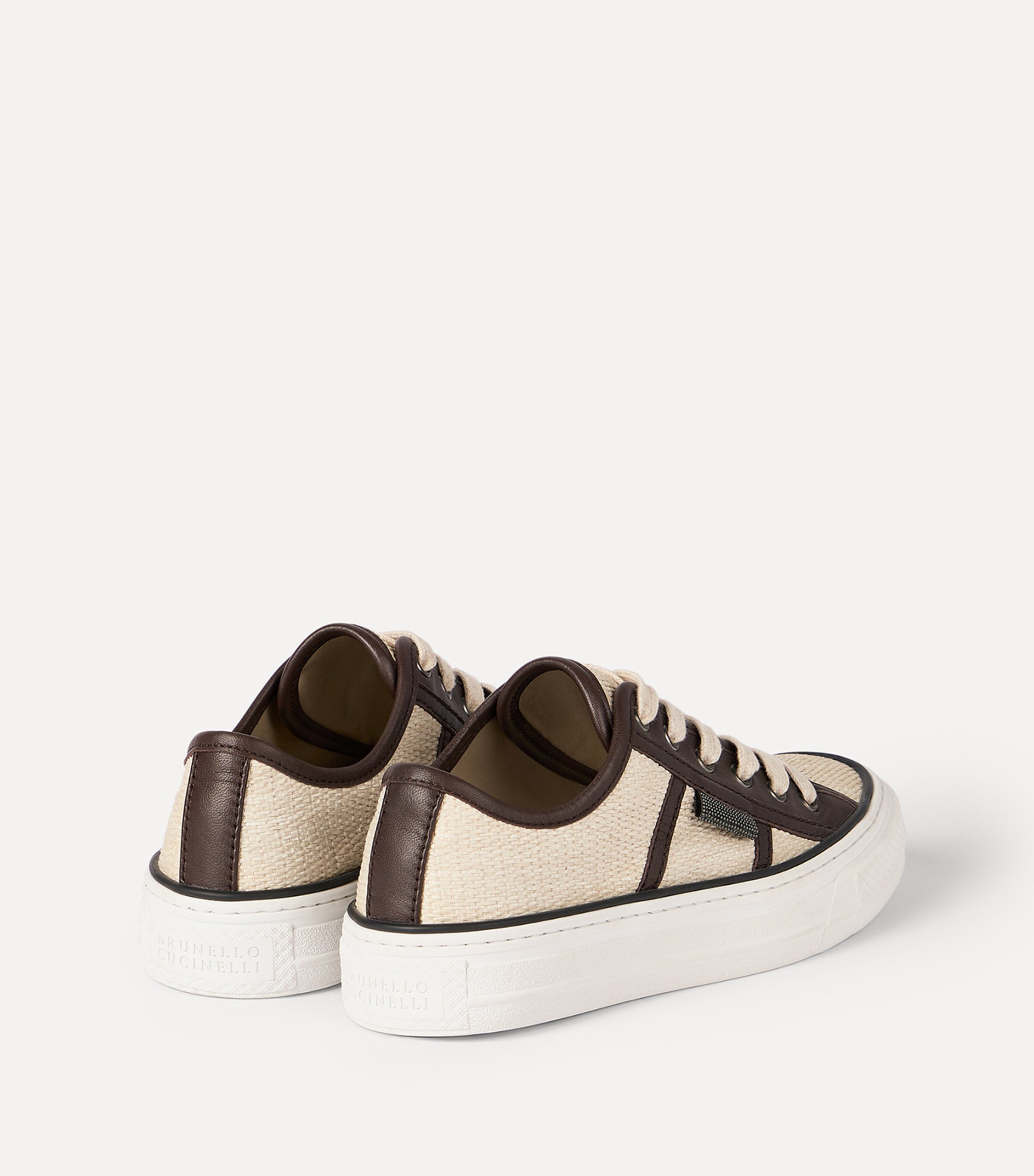 Brunello Cucinelli Techno Raffia Low-Top Sneakers Image 5