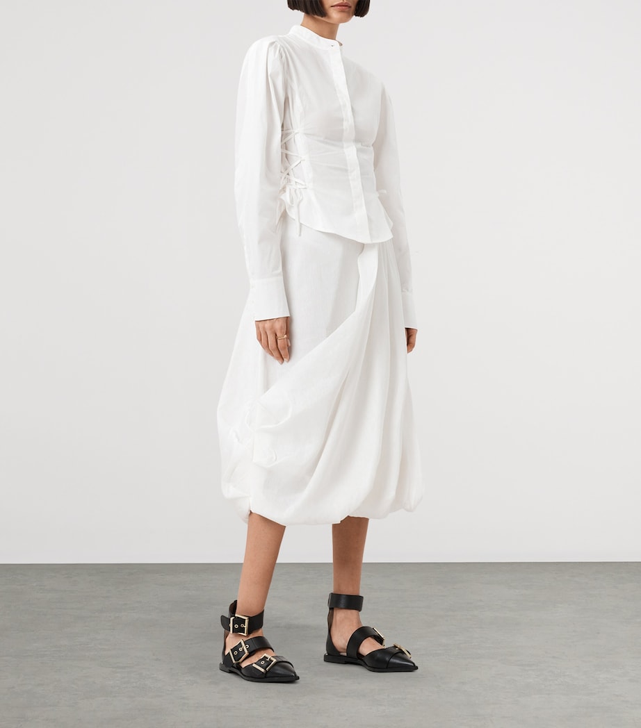 Organic Cotton Lace-Up Evanna Shirt OPTIC WHITE Image 2