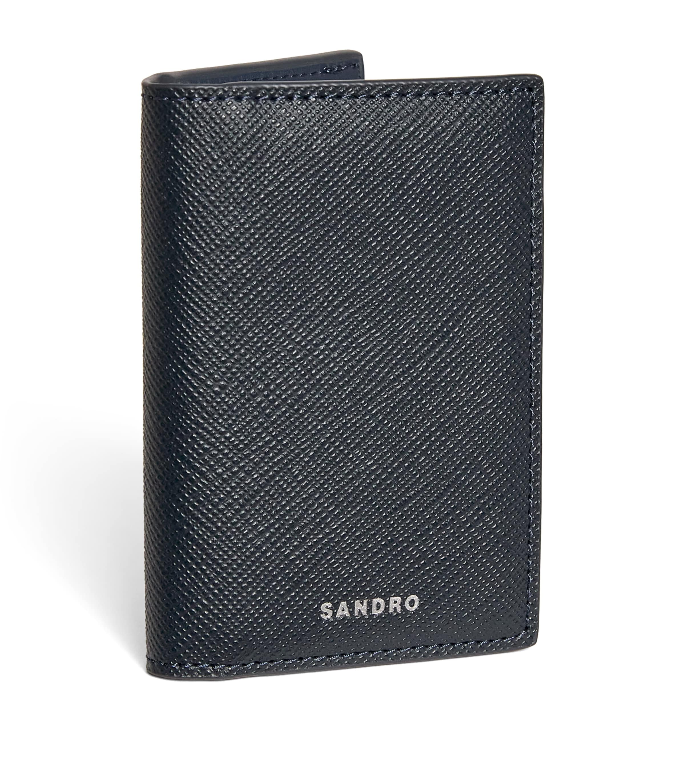 Shop Sandro Faux Leather Tall Wallet In Blue