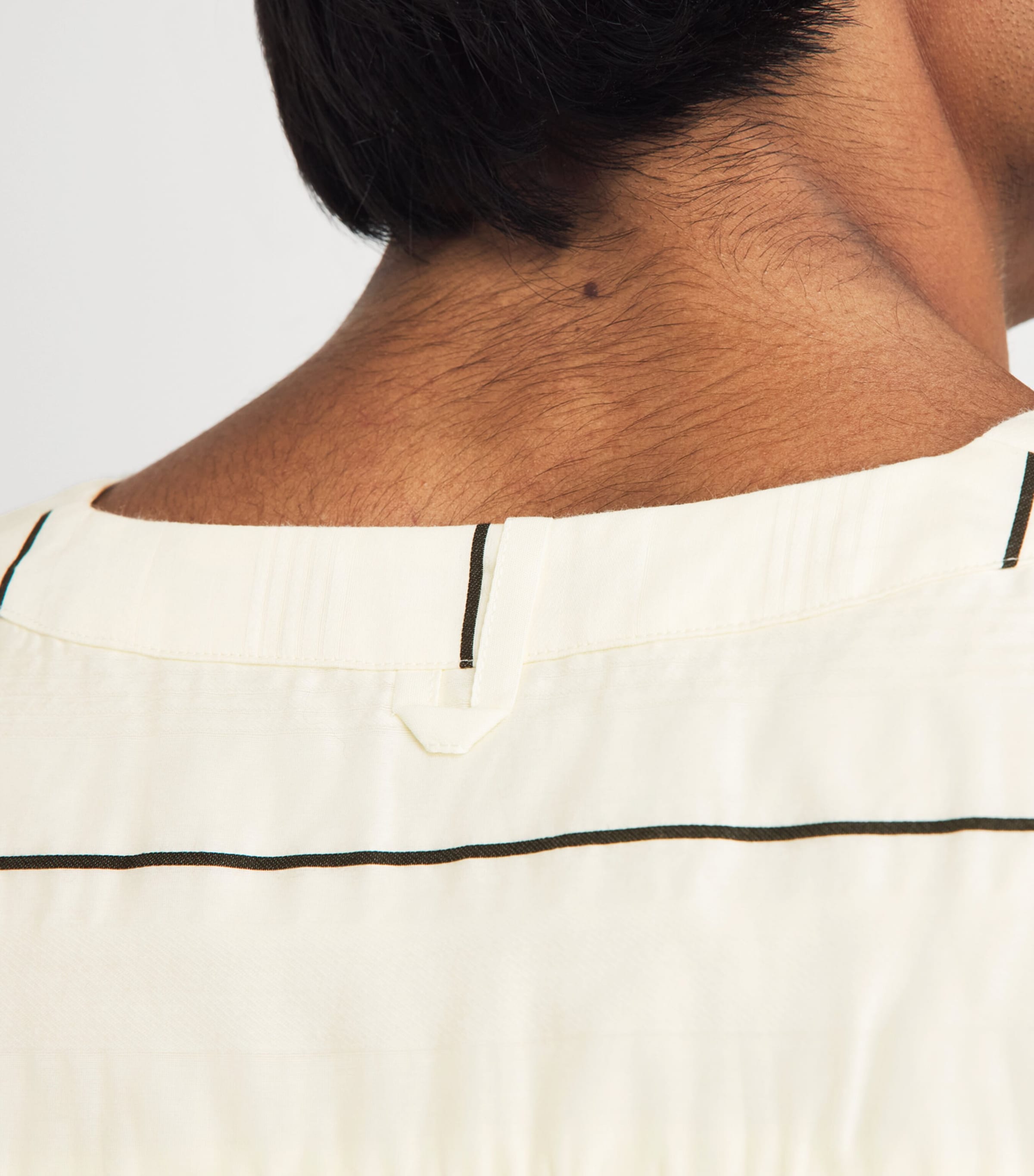 Jacquemus Mens Cotton-Silk Venice Shirt Stripe Wht/blk Image 3