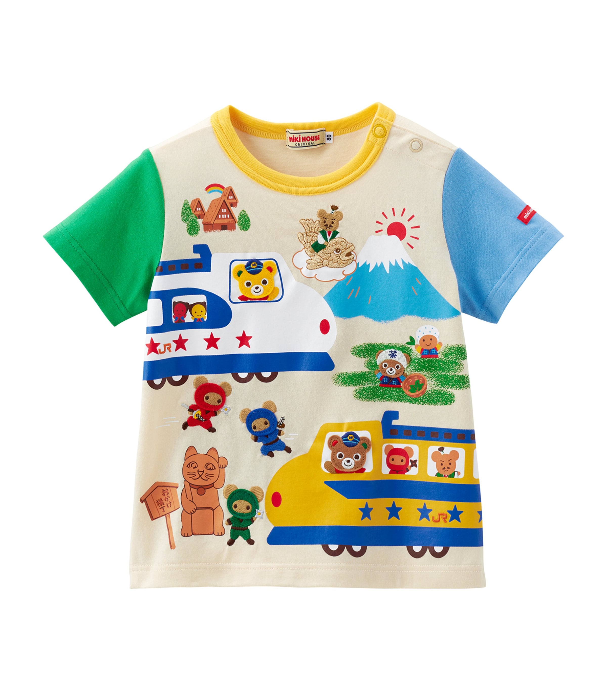 Miki House Kids' Cotton T-shirt In Multi