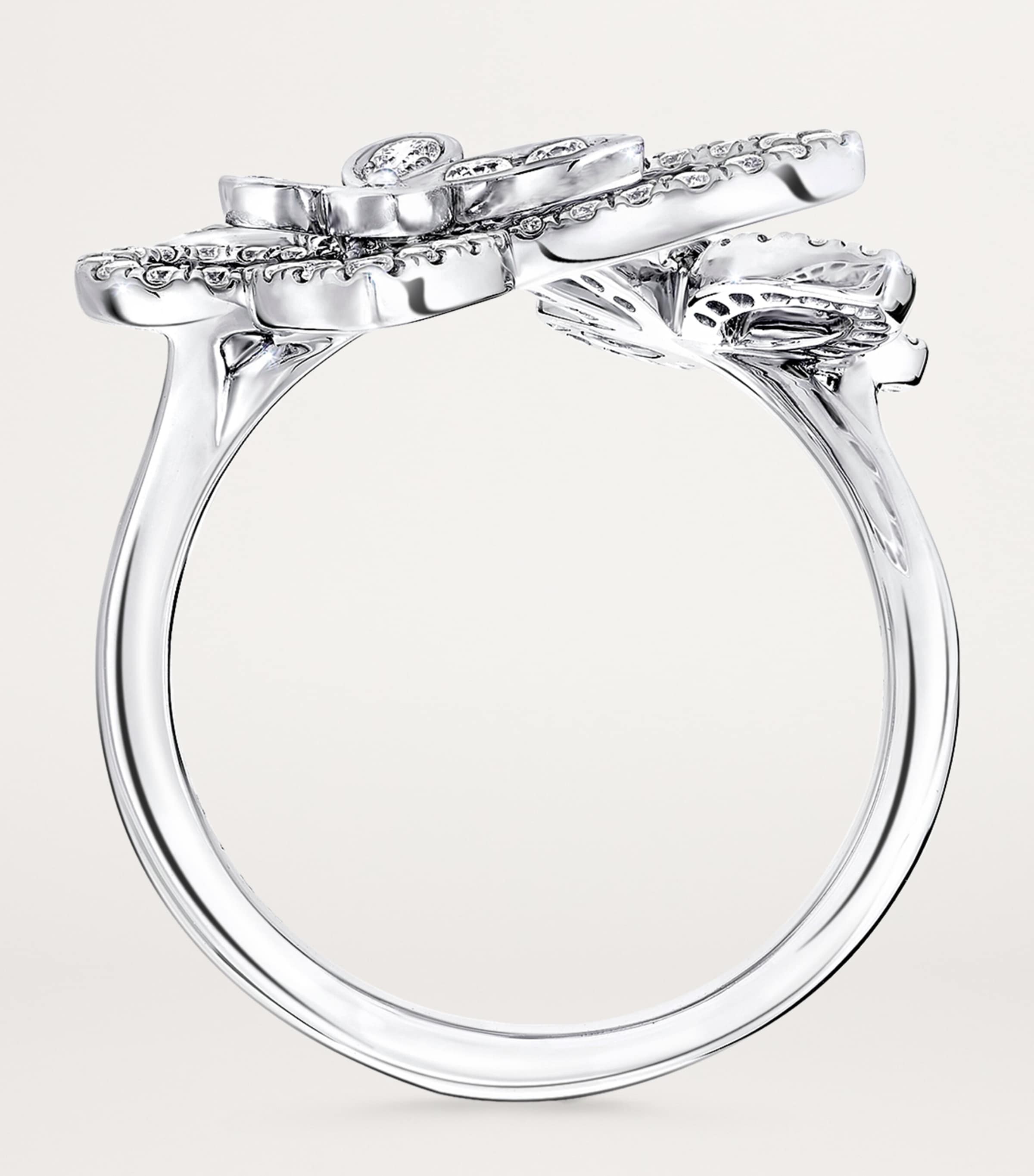White Gold and Diamond Butterfly Ring WHITE GOLD Image 4
