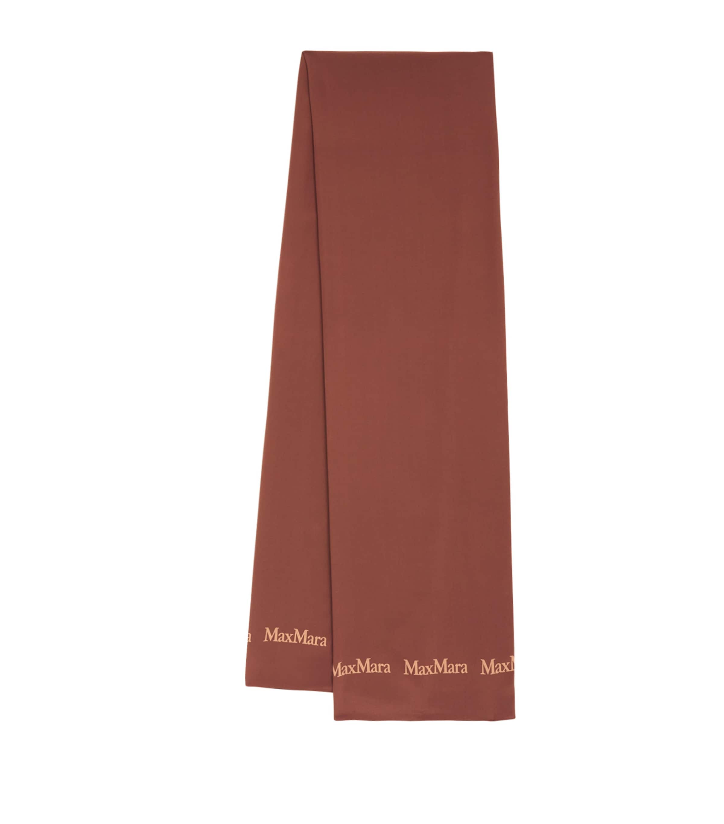 Max Mara Silk Logo Stole In Red