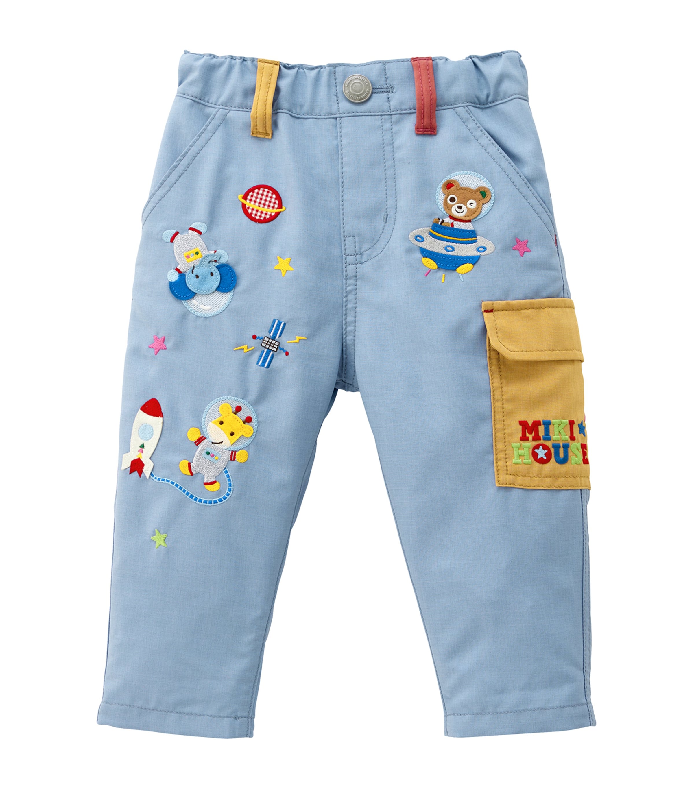 Miki House Appliquéd Pucci Trousers In Blue