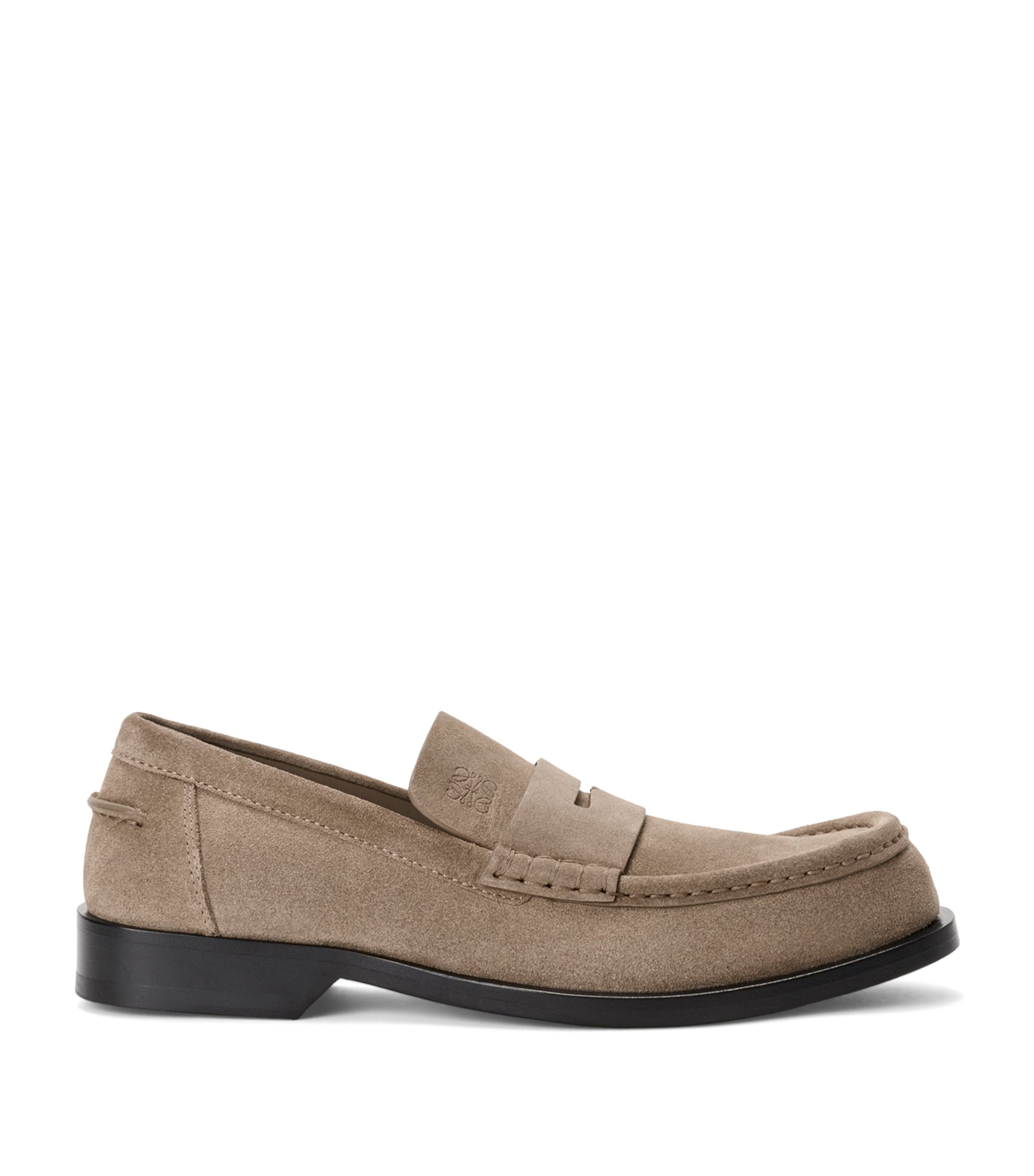 LOEWE Suede Bobine Loafers Hazelnut Image 1