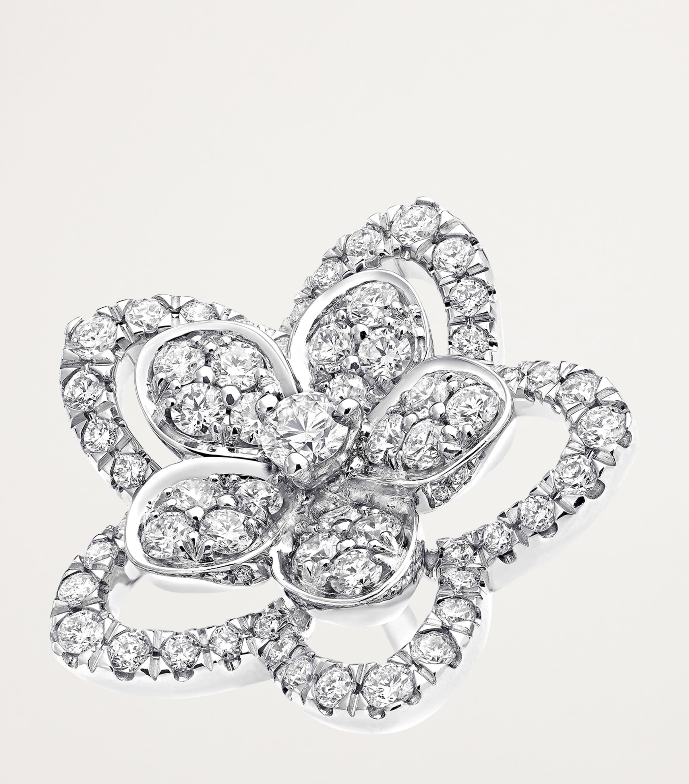 White Gold and Diamond Wild Flower Earrings WHITE GOLD Image 4