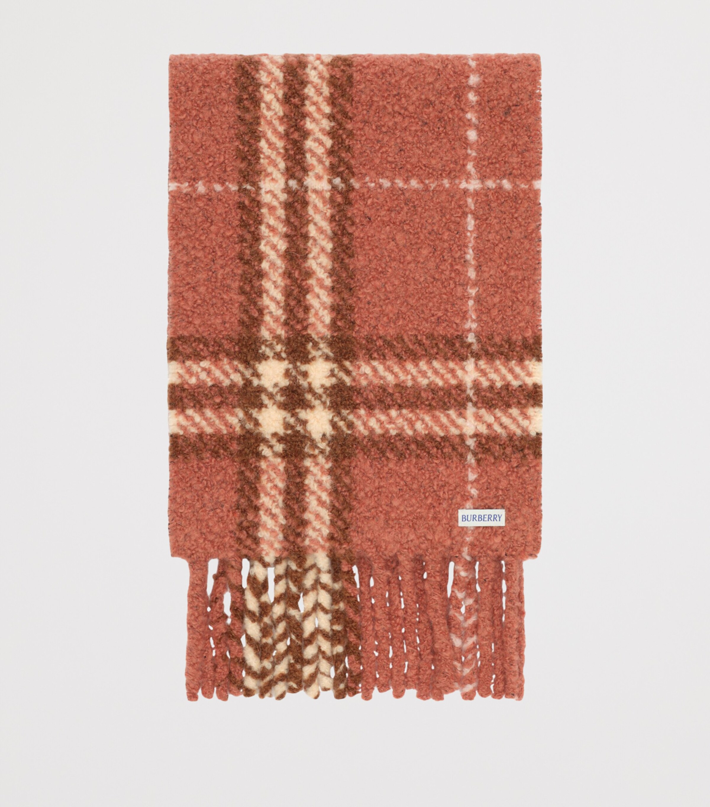 Burberry Alpaca-Wool Bouclé Scarf Clay Pink Image 2